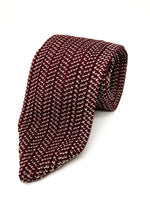 $235 TOM FORD - Burgundy Chevron Pattern Knit Silk 3.25" - Tie