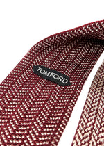 $235 TOM FORD - Burgundy Chevron Pattern Knit Silk 3.25" - Tie