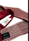 $235 TOM FORD - Burgundy Chevron Pattern Knit Silk 3.25" - Tie