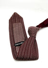 $235 TOM FORD - Burgundy Chevron Pattern Knit Silk 3.25" - Tie