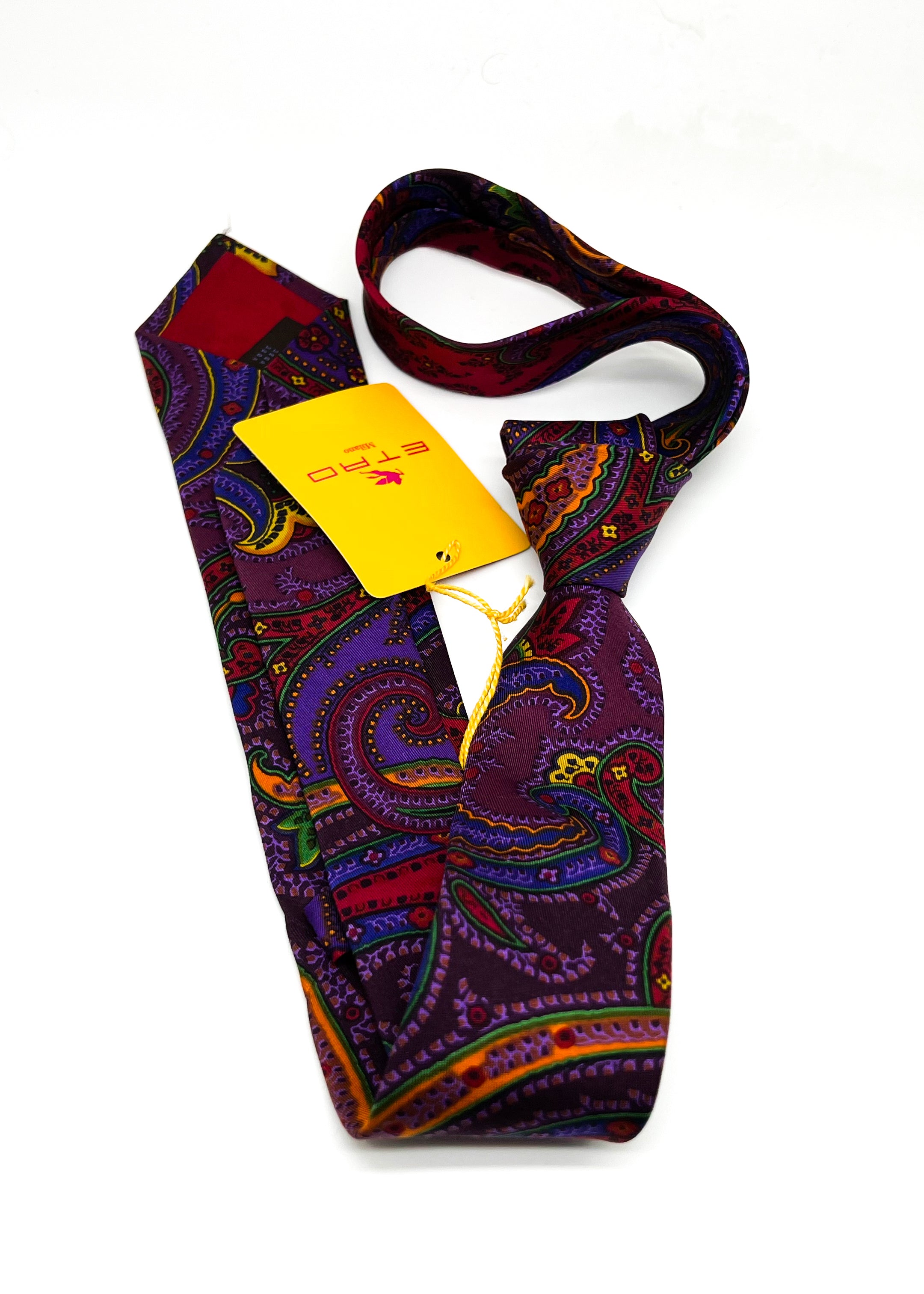 $260 ETRO - Vibrant Multi-Color Bold Paisley 3.25" - Tie