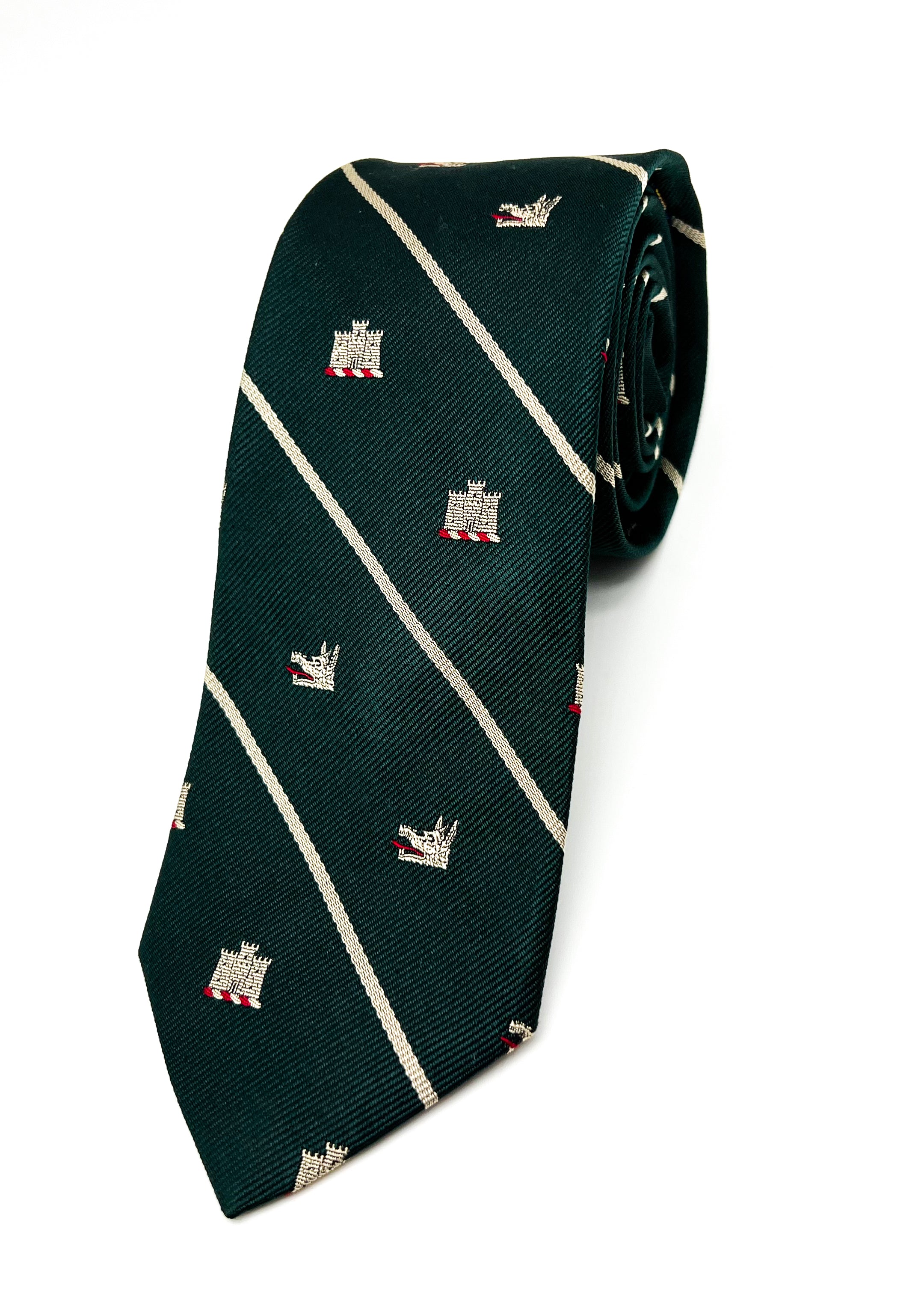 RALPH LAUREN "RUGBY" - 'Rugby League Fan Club' Green Logo Crest 2.75" - Tie