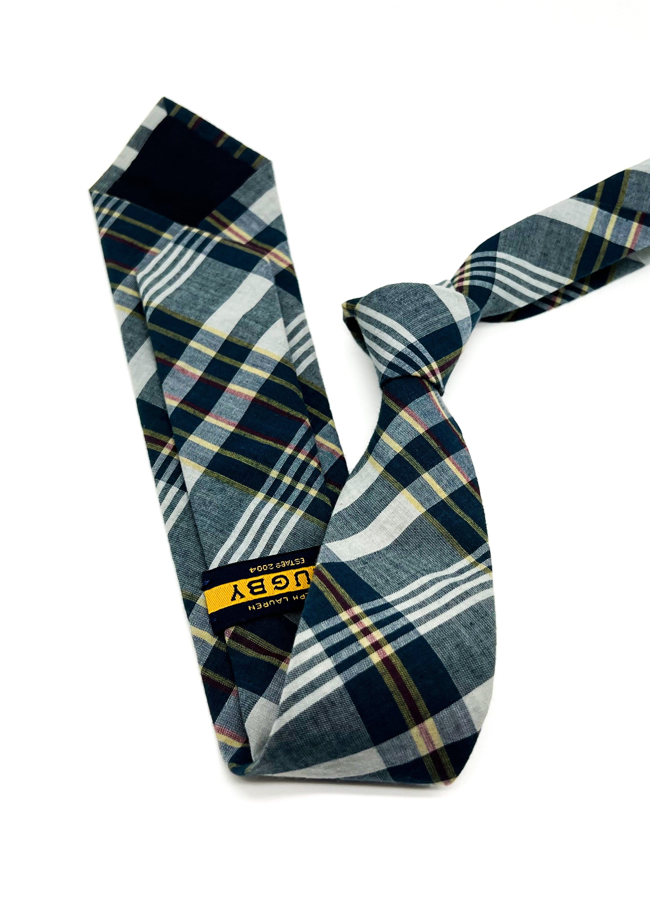 RALPH LAUREN "RUGBY" - Madras Check Plaid Cotton 3" - Tie