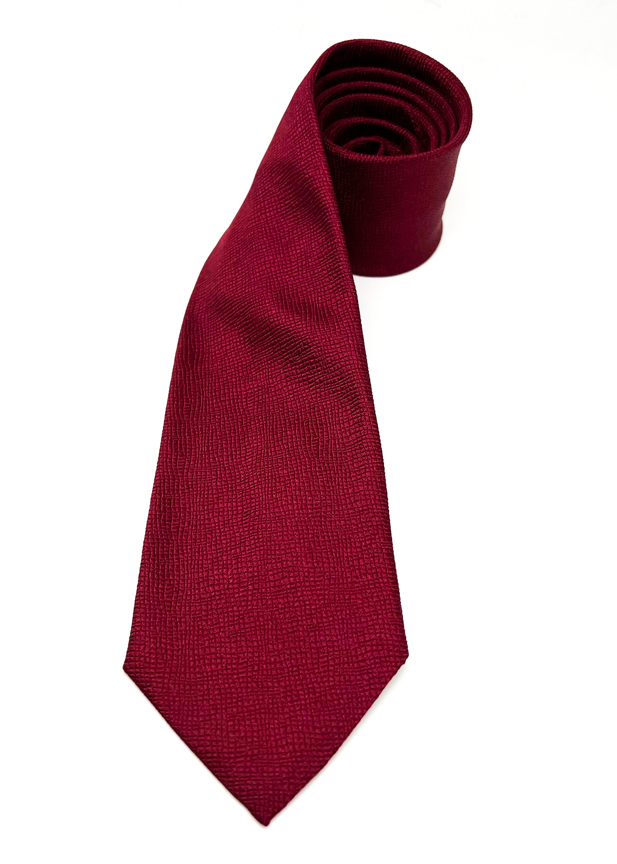 $225 VALENTINO GARAVANI -Burgundy Abstract Texture *CLOSET STAPLE* 3.25"- Tie