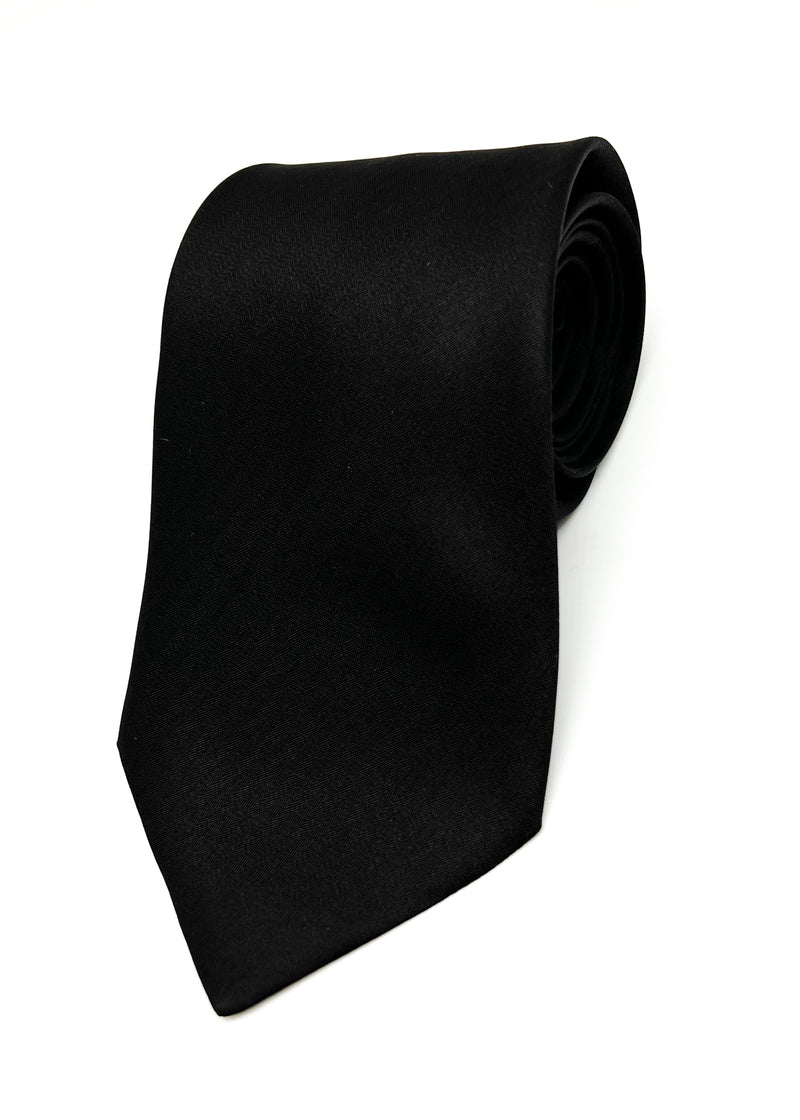 $225 VALENTINO GARAVANI - Solid Black *CLOSET STAPLE* 3.25"- Tie