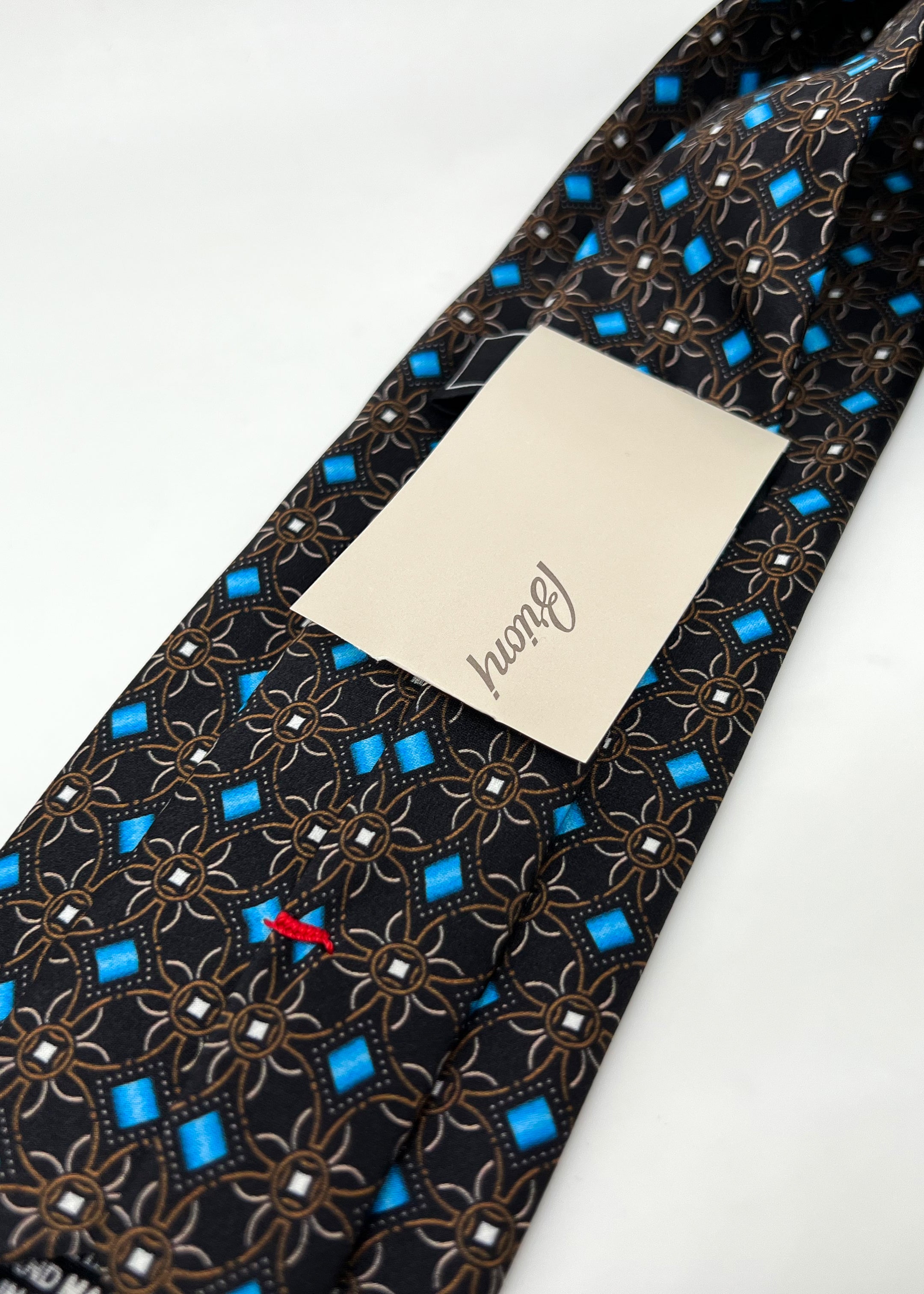 $240 BRIONI - Geometric Floral Tie Silk 3" - Tie