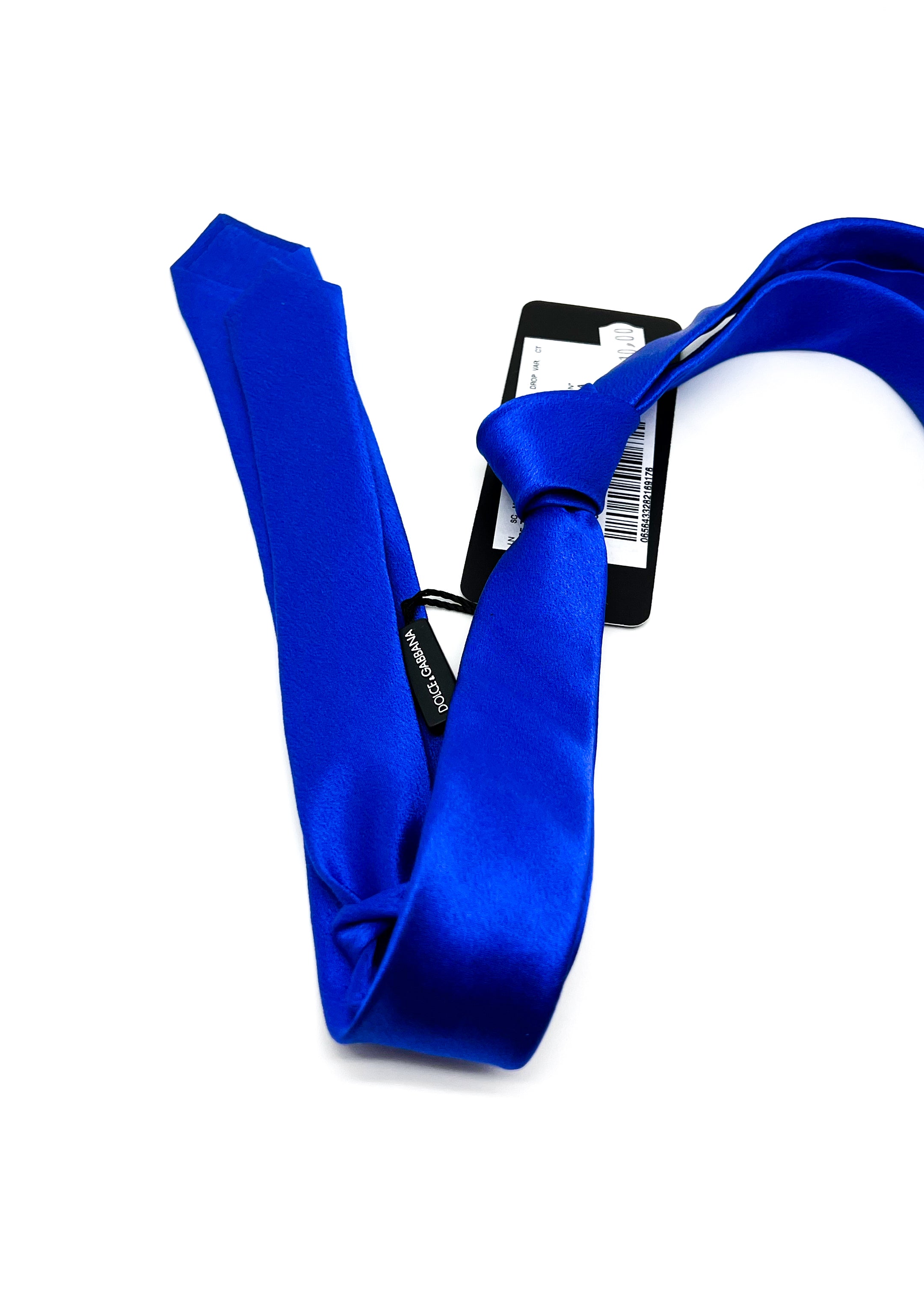 $175 DOLCE & GABBANA - Pure Silk SKINNY Cobalt Bold Blue 1.5" - Tie