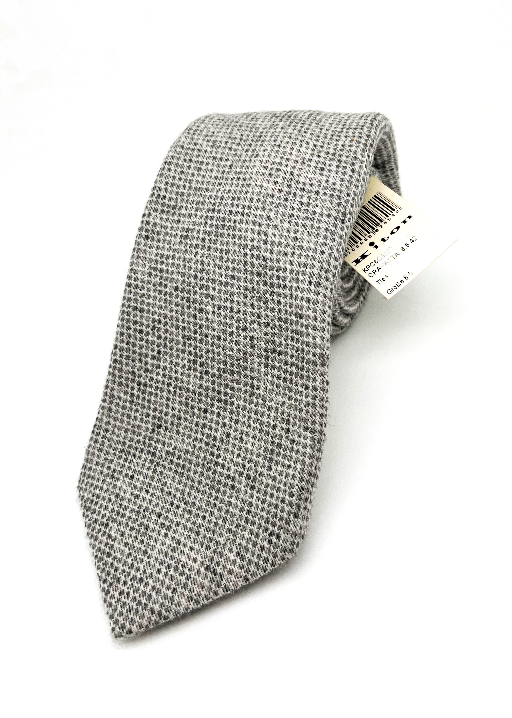 $360 KITON - NAPOLI *CASHMERE / WOOL / SILK* Gray Flannel 3.25" - Tie