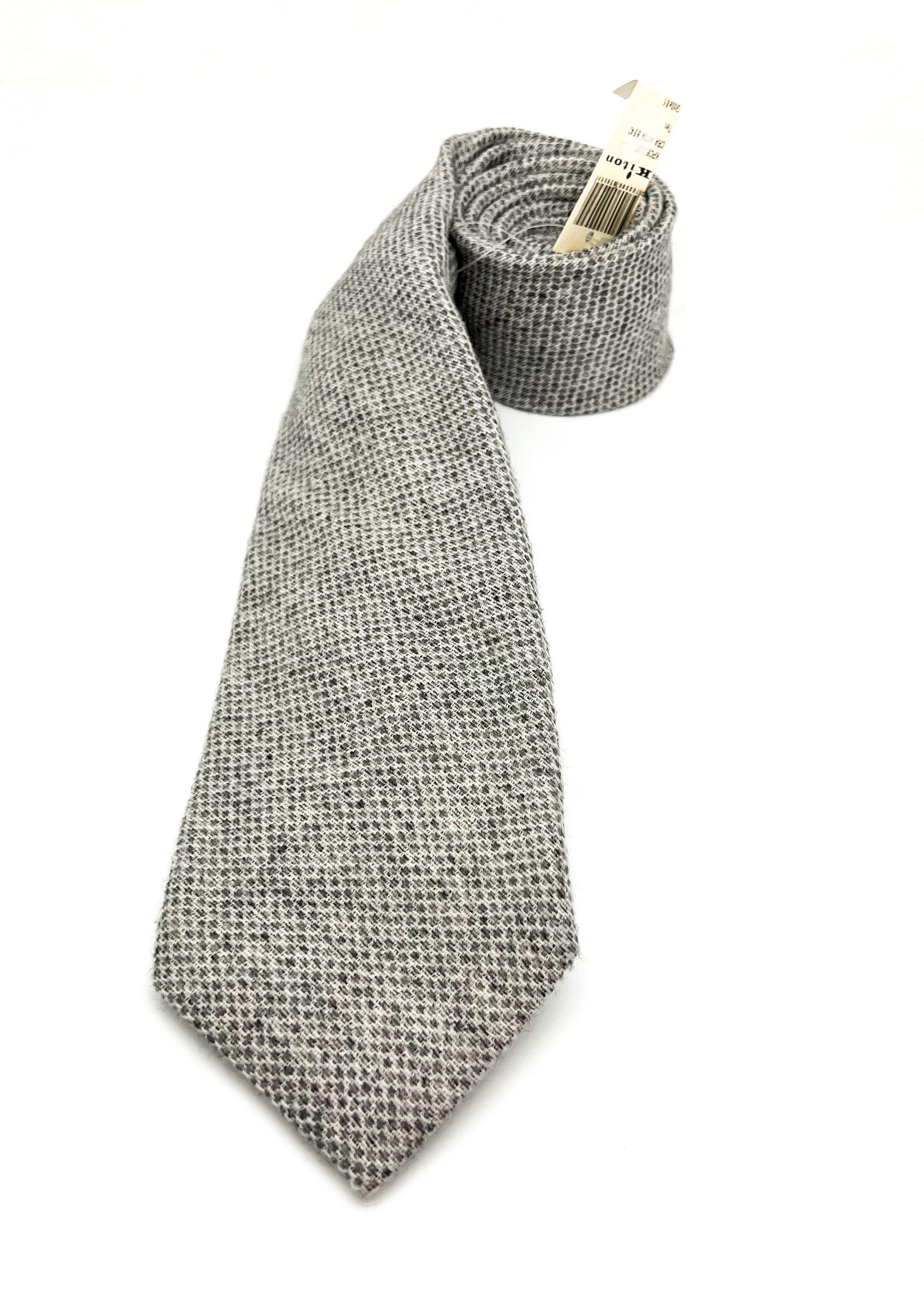 $360 KITON - NAPOLI *CASHMERE / WOOL / SILK* Gray Flannel 3.25" - Tie