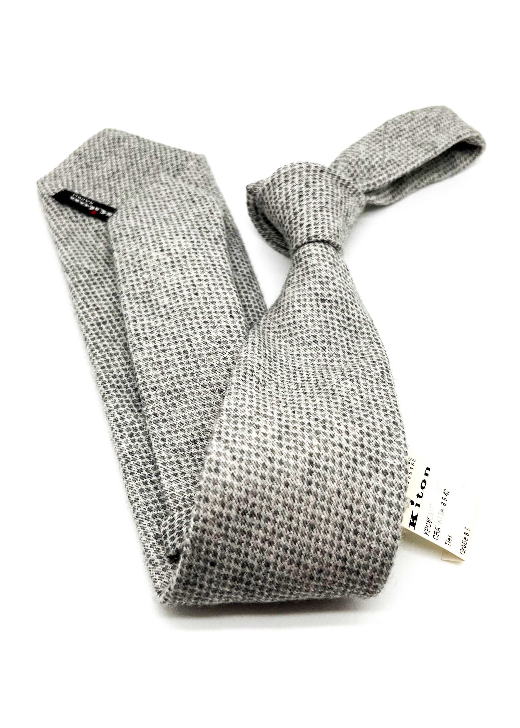 $360 KITON - NAPOLI *CASHMERE / WOOL / SILK* Gray Flannel 3.25" - Tie