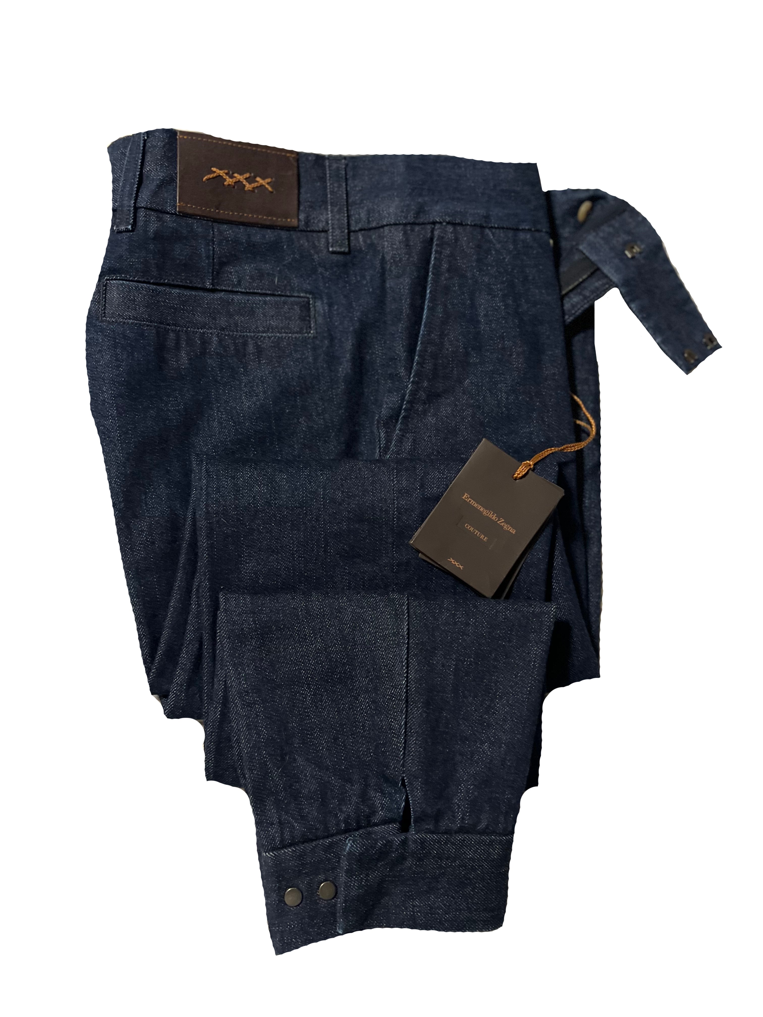 $1,395 ERMENEGILDO ZEGNA COUTURE XXX - Wide Waistband Denim Pants - 32W