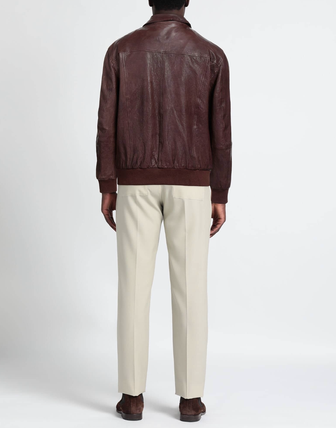 $1,495 ELEVENTY - Distressed LEATHER Aviator/Bomber Jacket (Brunello Cucinelli)- 42US L