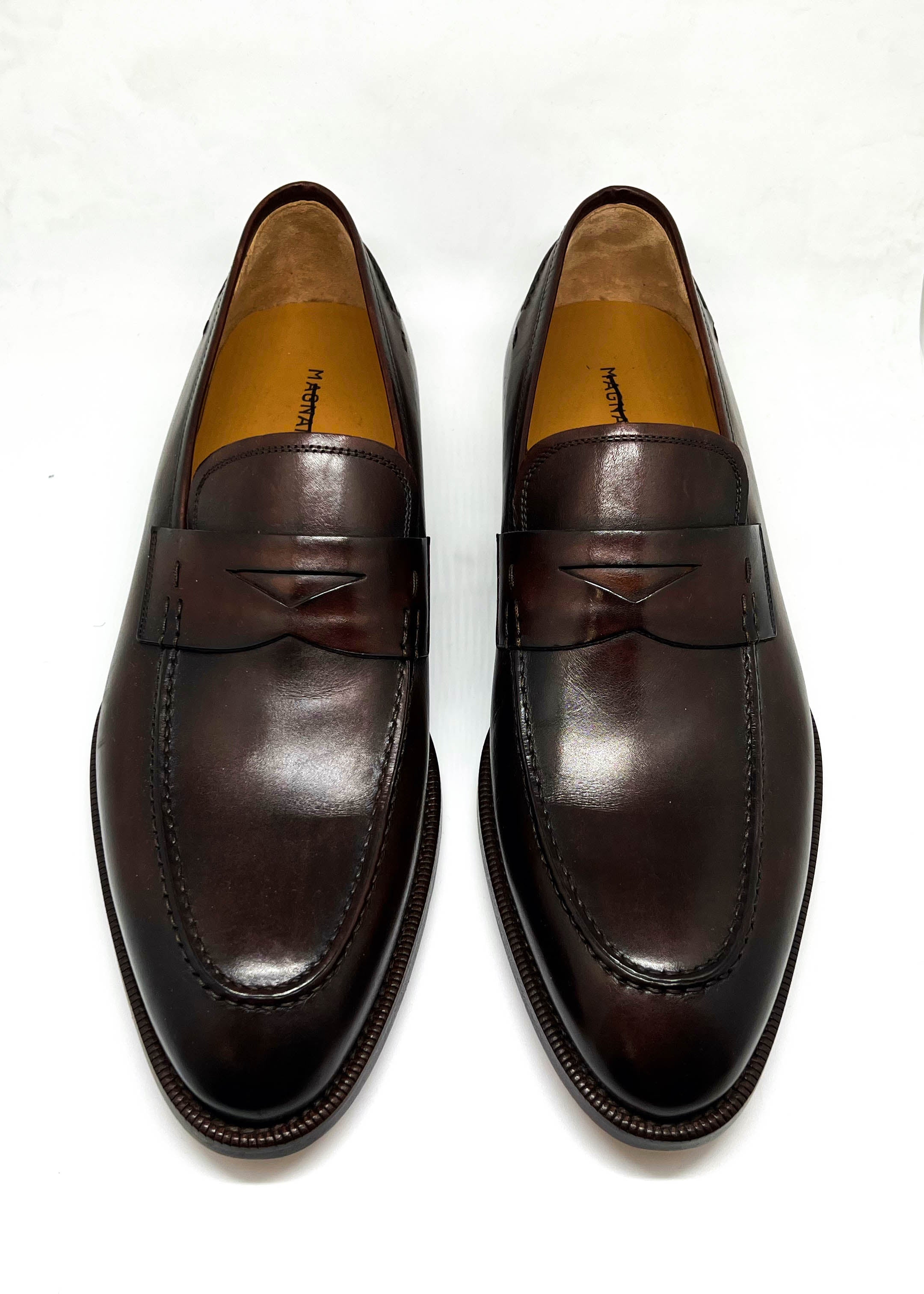 MAGNANNI - "MADE IN SPAIN" Brown Round Toe Penny Loafers - 8