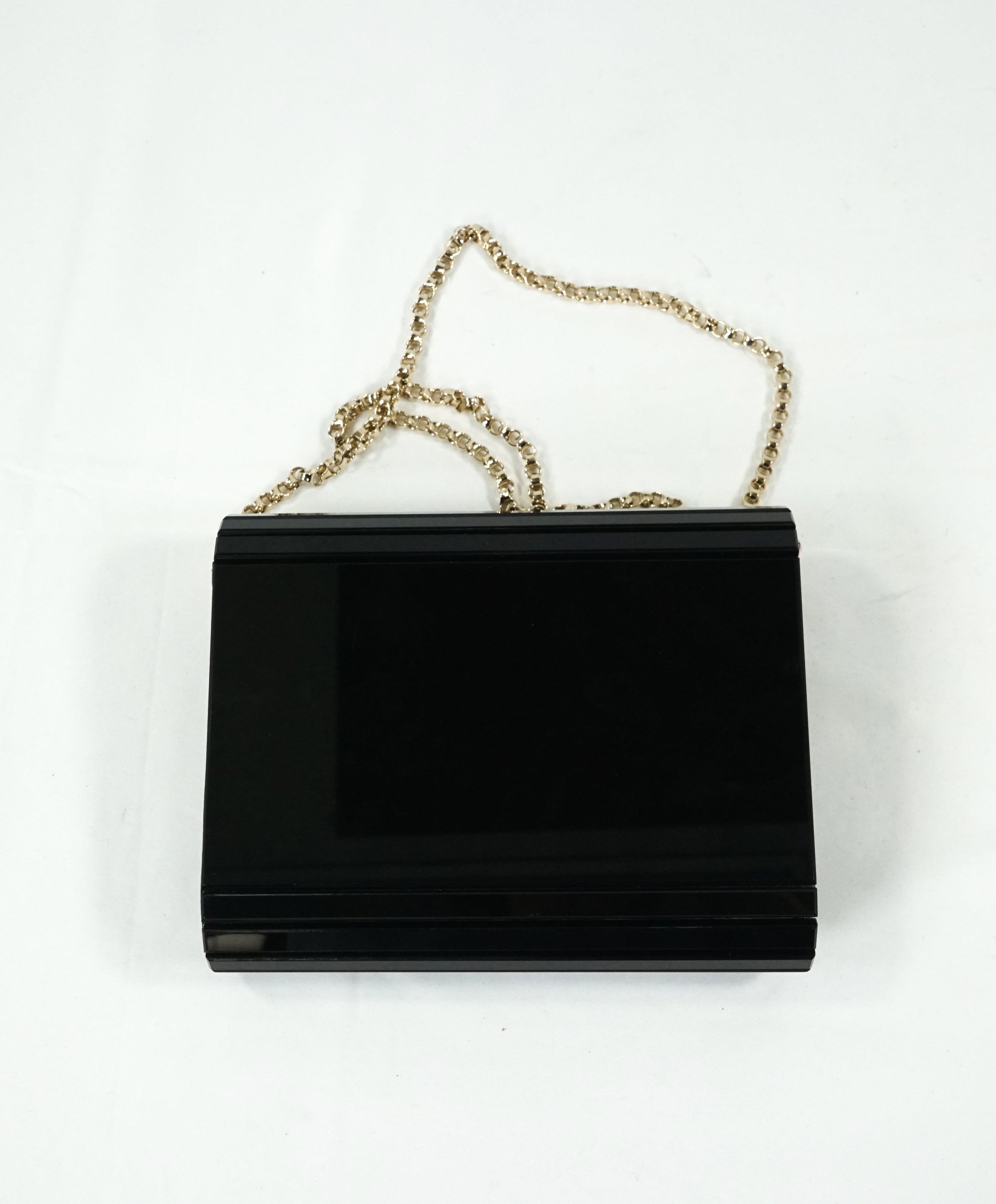 JIMMY CHOO - Black "Candy" Clutch Bag Gold Chain -