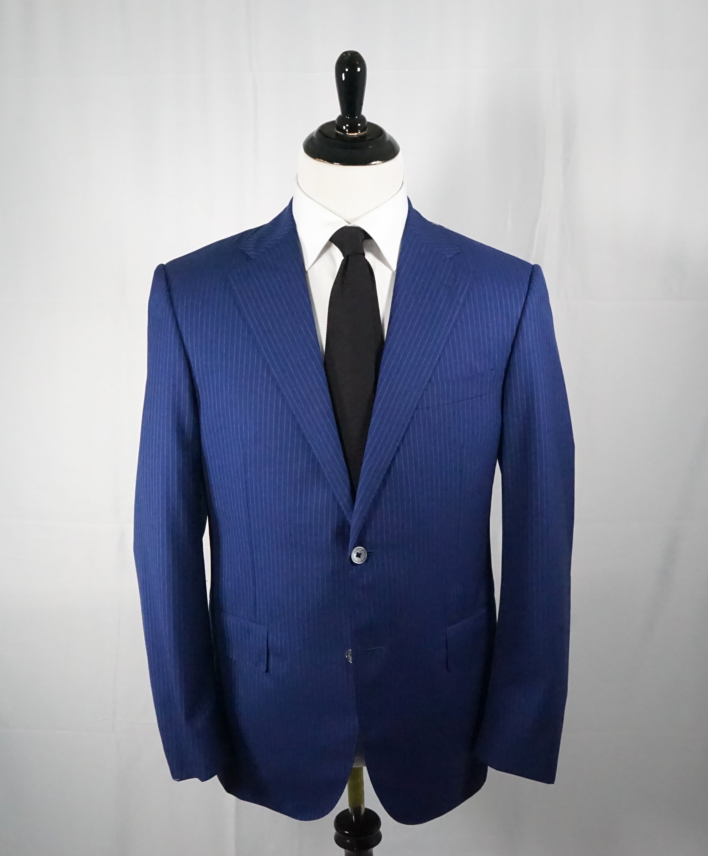 CORNELIANI - Cobalt Blue Stripe Suit Super Fine 15,75 Microns Suit