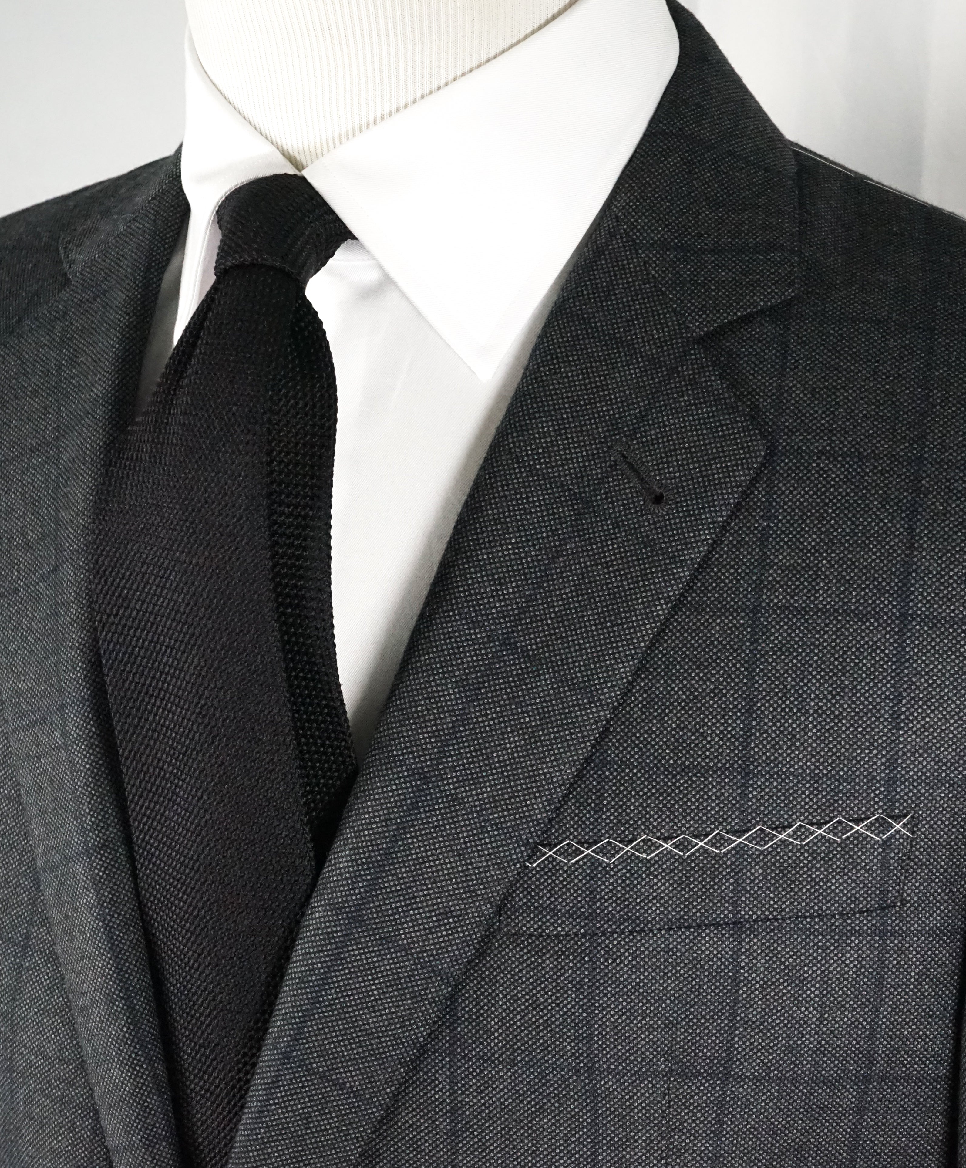 GIORGIO ARMANI - “WALL STREET” Birdseye Gray & Blue Windowpane Suit - 40R