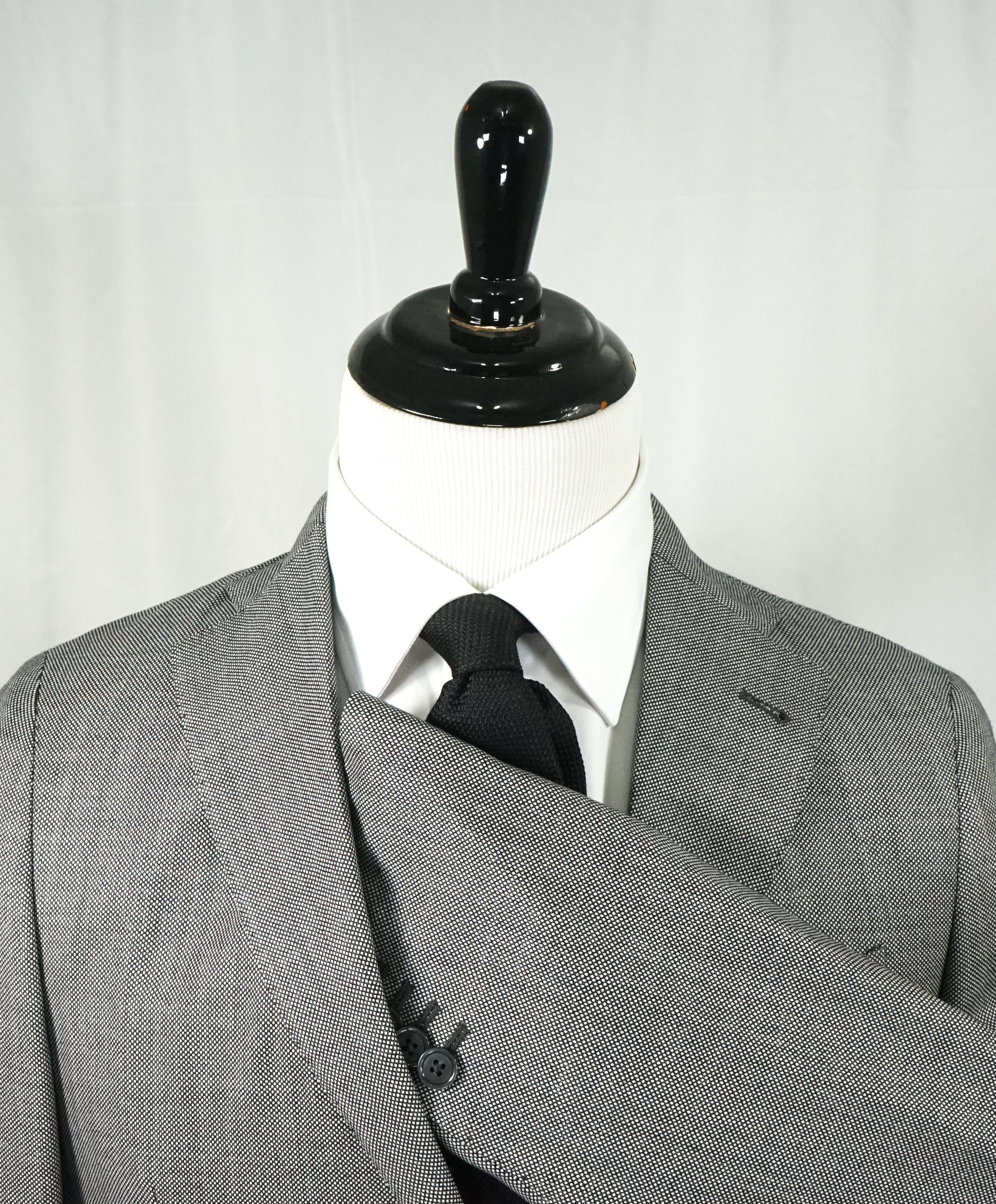 LARDINI - Unlined Salt & Pepper Diamond Weave Light Suit - 38R