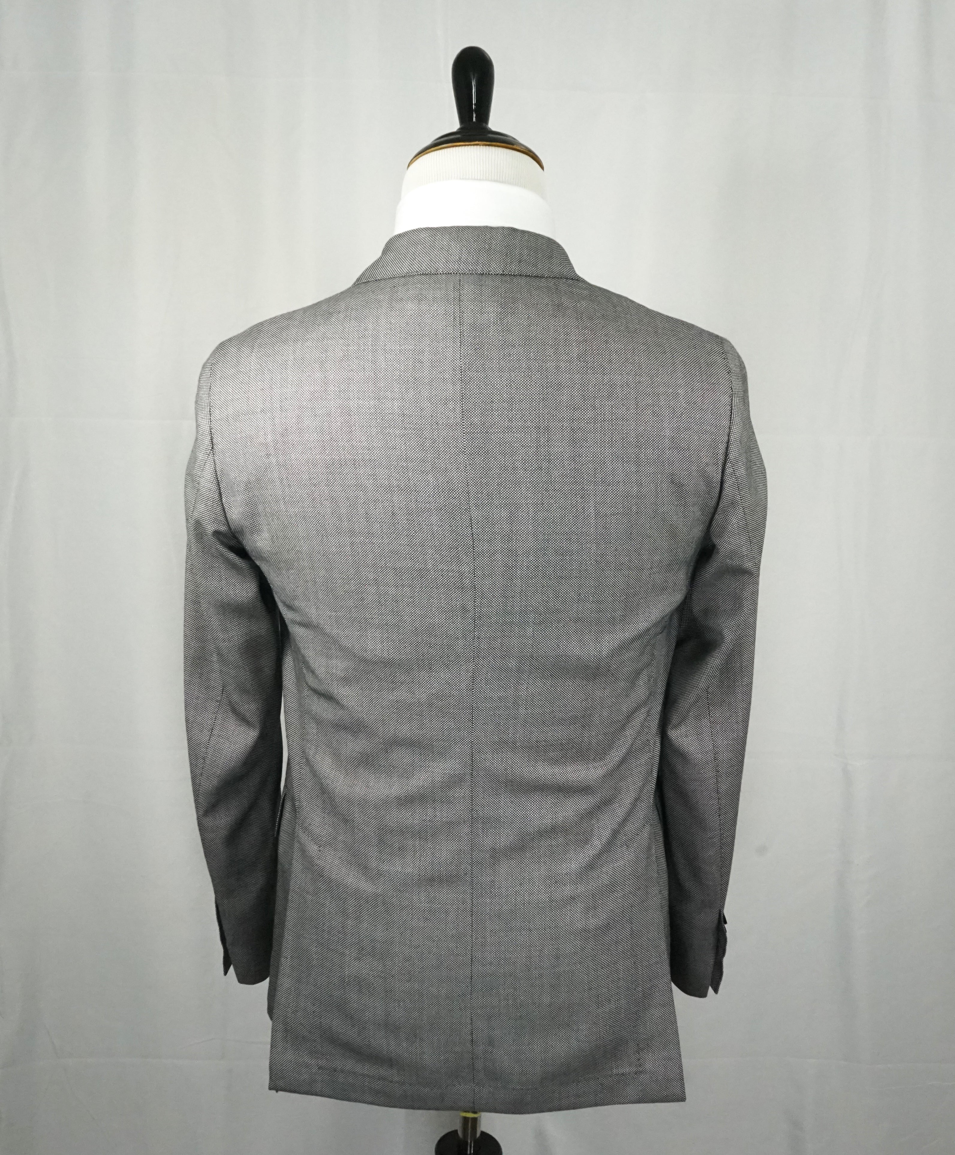 LARDINI - Unlined Salt & Pepper Diamond Weave Light Suit - 38R