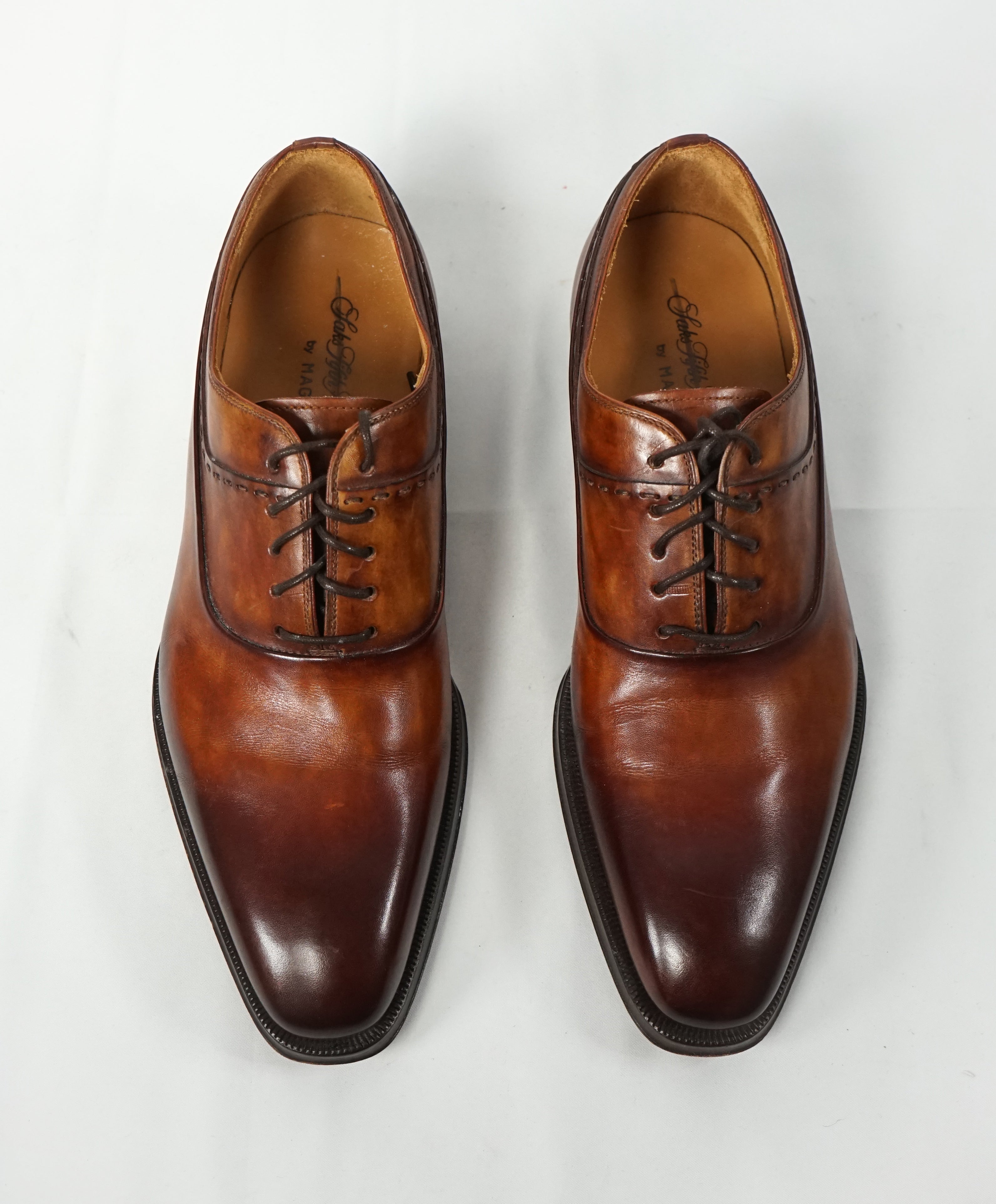 MAGNANNI - Hand Patina Oxfords In A Sleek Detailed Silhouette - 7.5