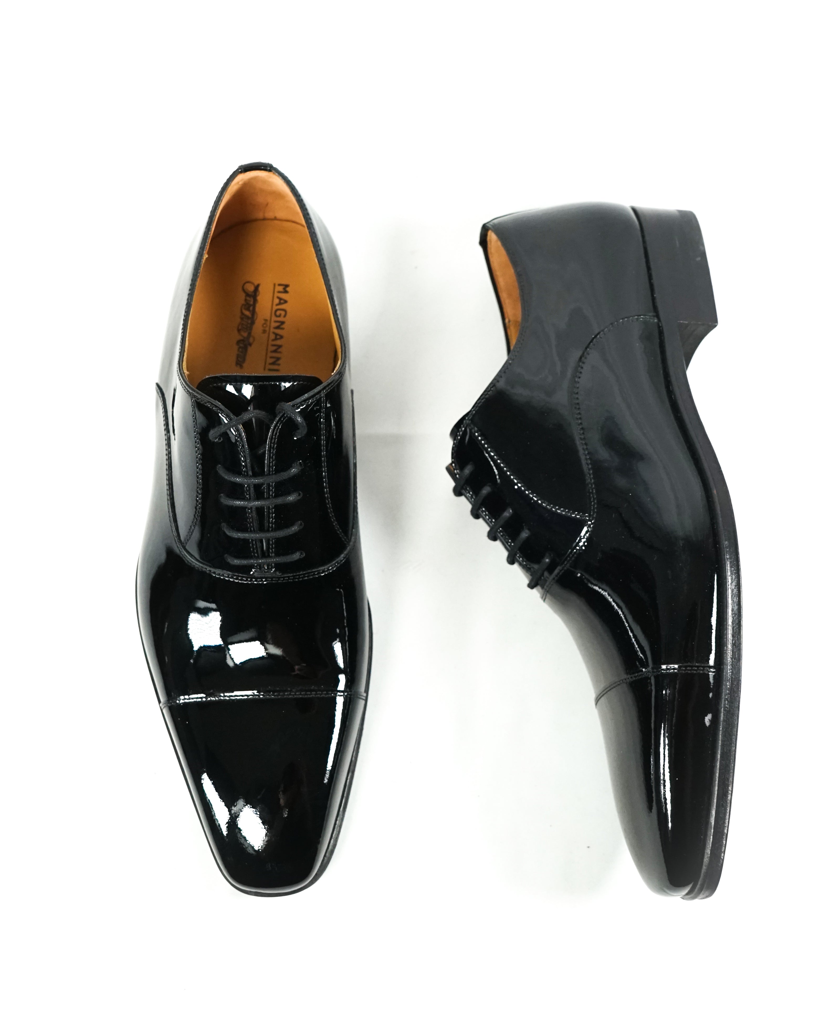 MAGNANNI - Patent Leather Derby Cap-Toe Oxfords - 8.5