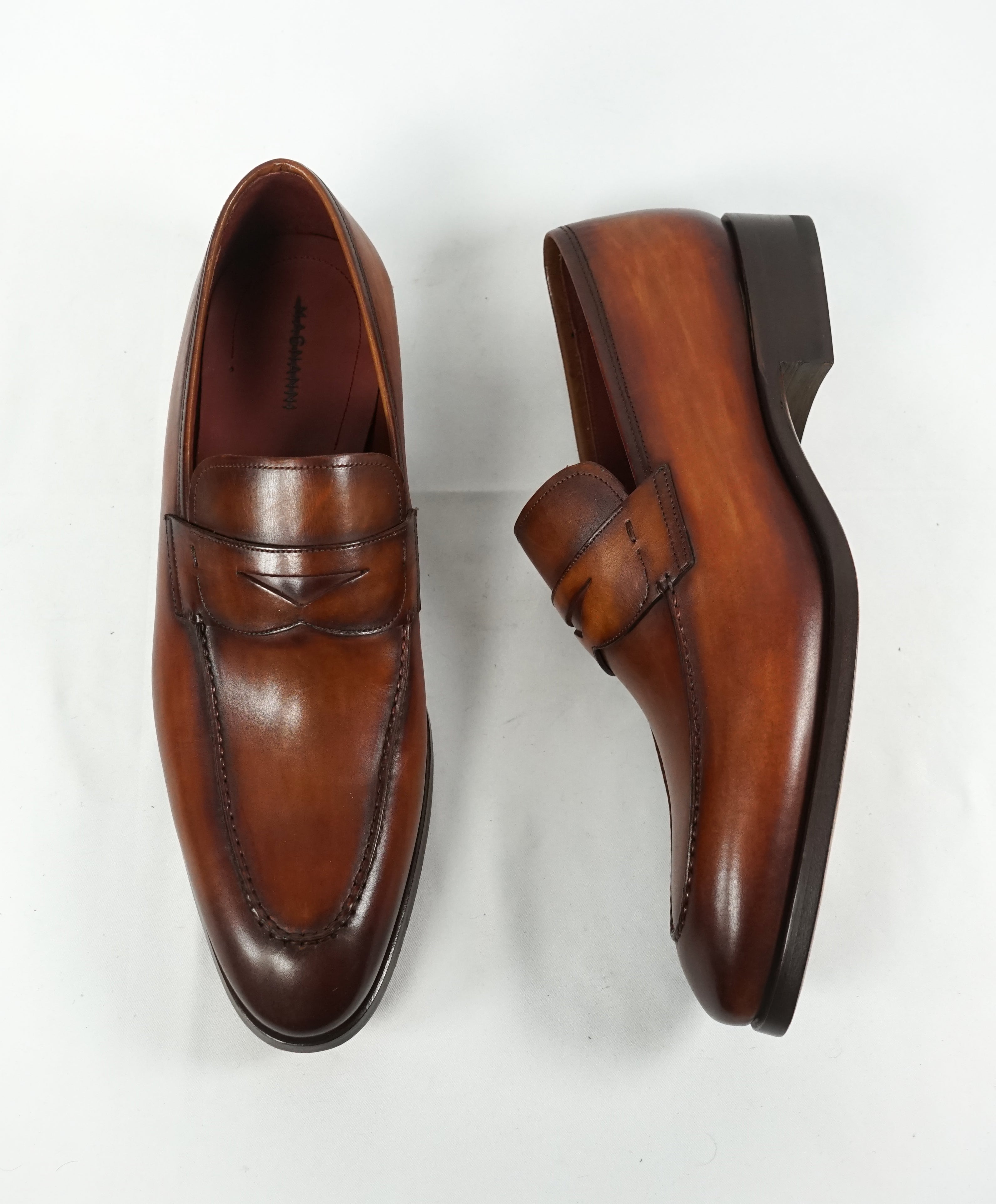 MAGNANNI - Hand Made & Patina Penny Loafers - 10