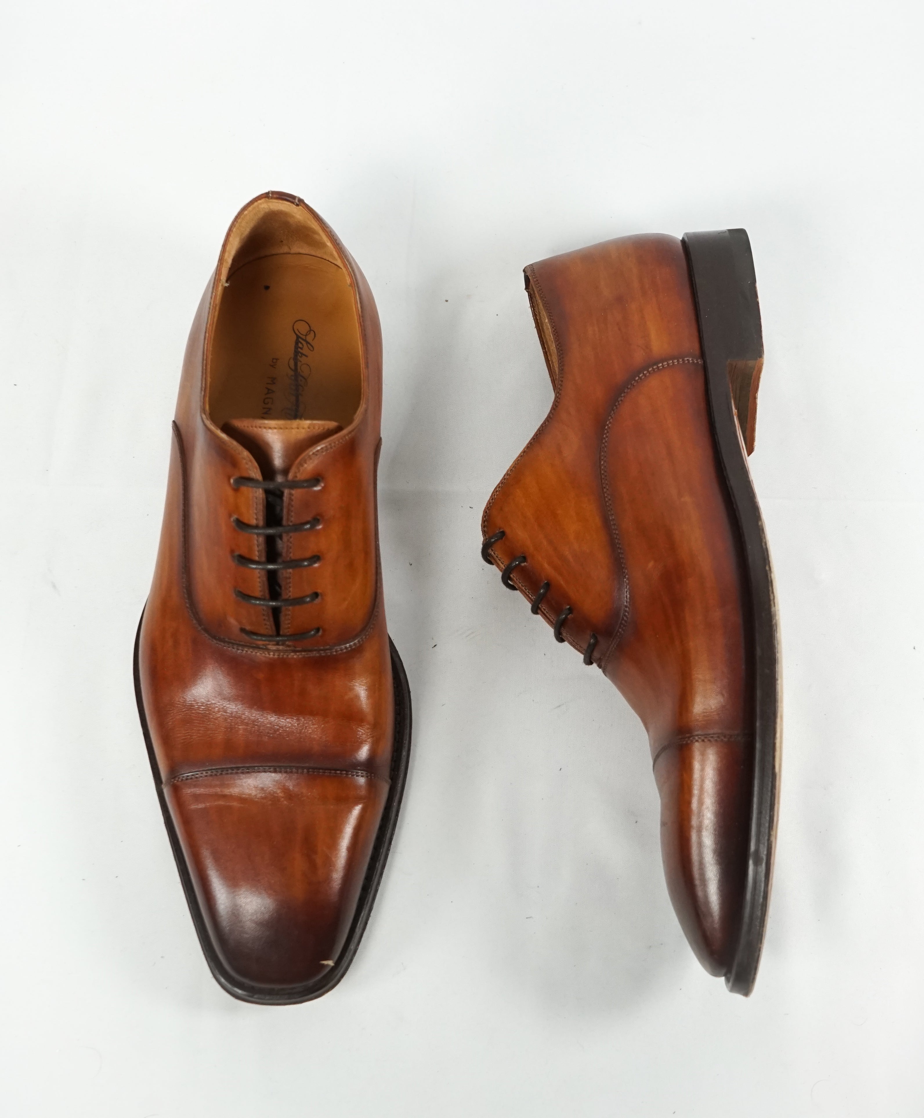 MAGNANNI - Hand Patina Cap Toe Oxfords - 9