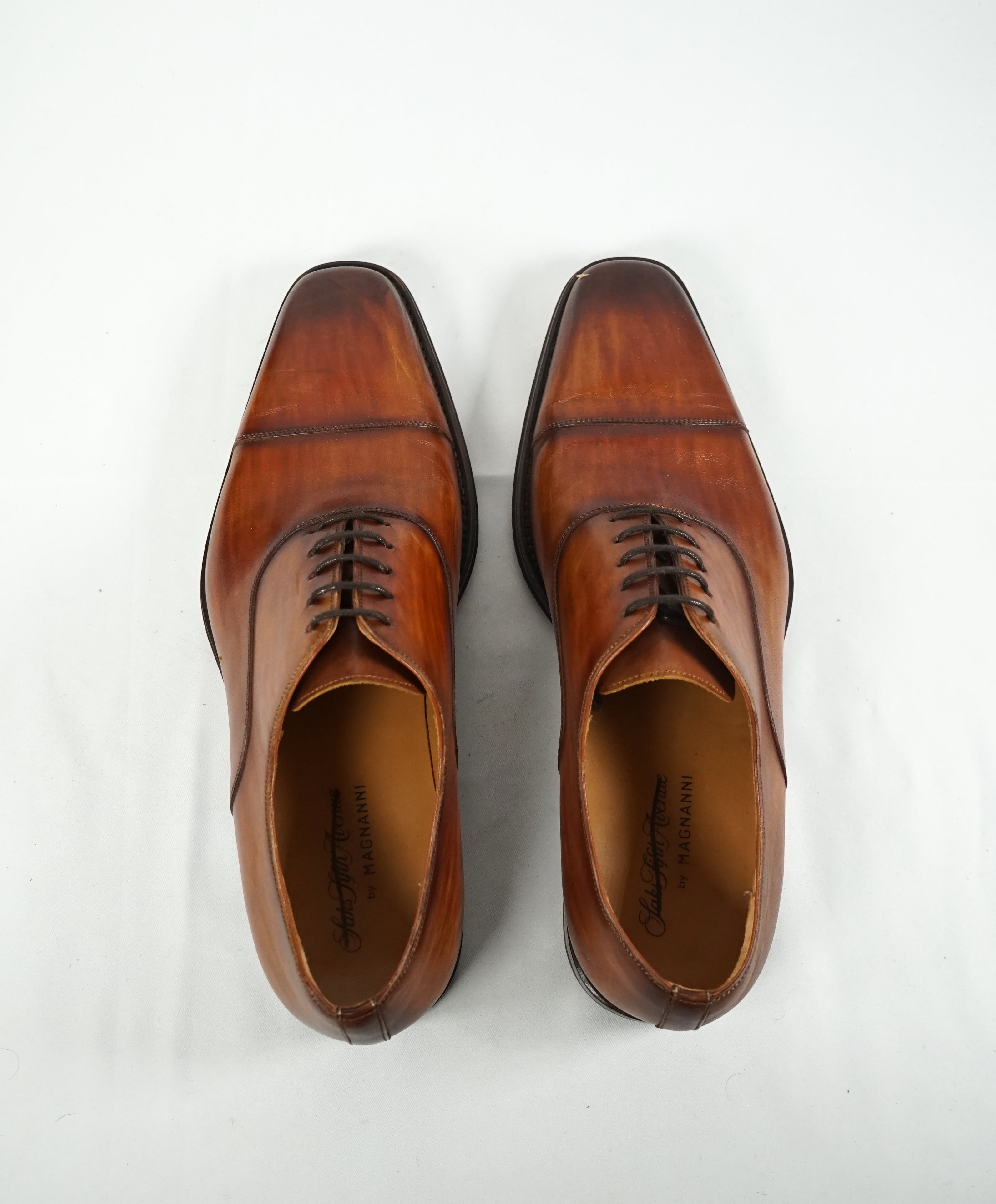 MAGNANNI - Hand Patina Cap Toe Oxfords - 9