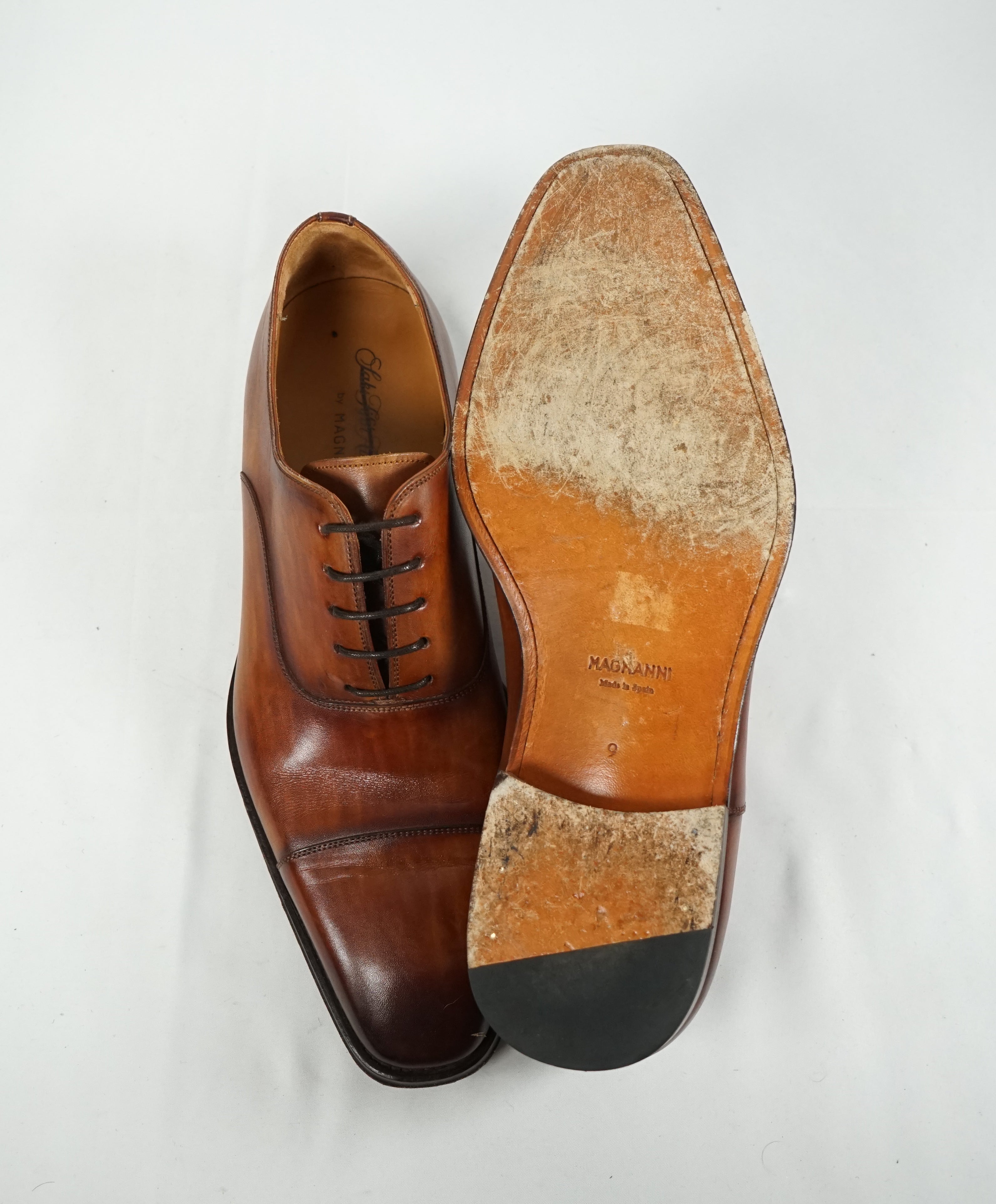 MAGNANNI - Hand Patina Cap Toe Oxfords - 9