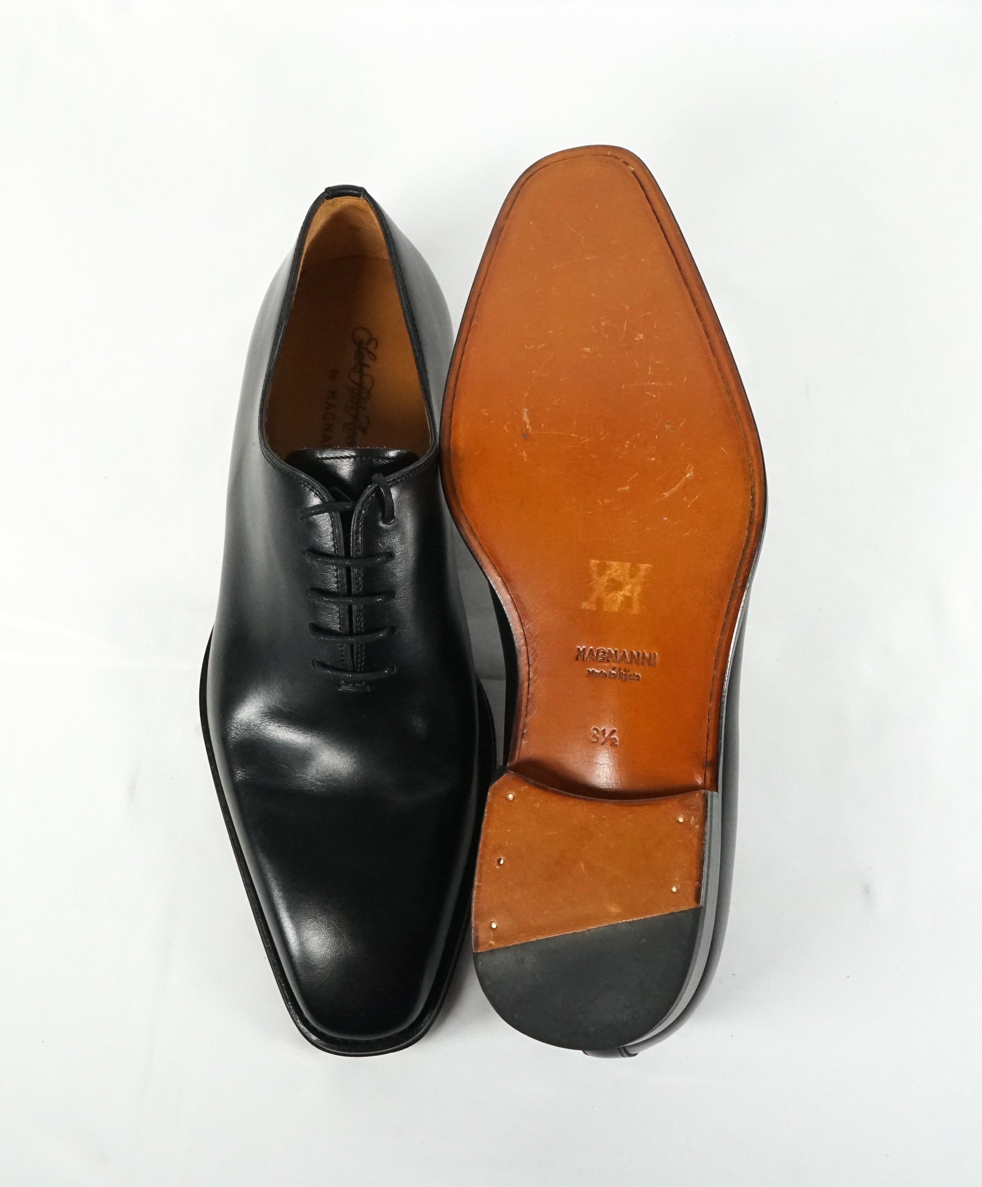 MAGNANNI - Whole Cut Oxfords Black Balmorals - 8.5