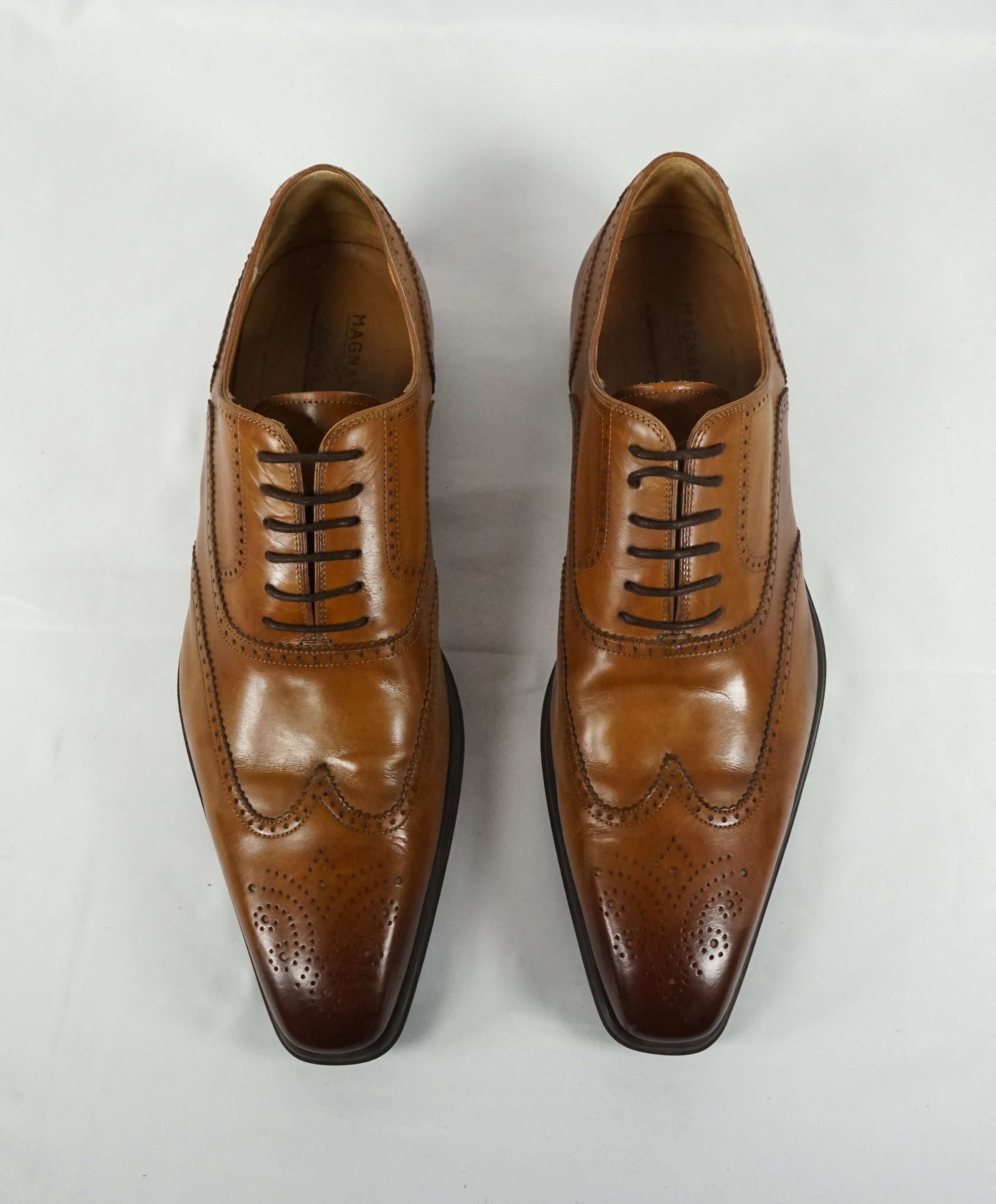 MAGNANNI - Brown Burnt Tips Wingtip Brogue Oxfords - 11.5