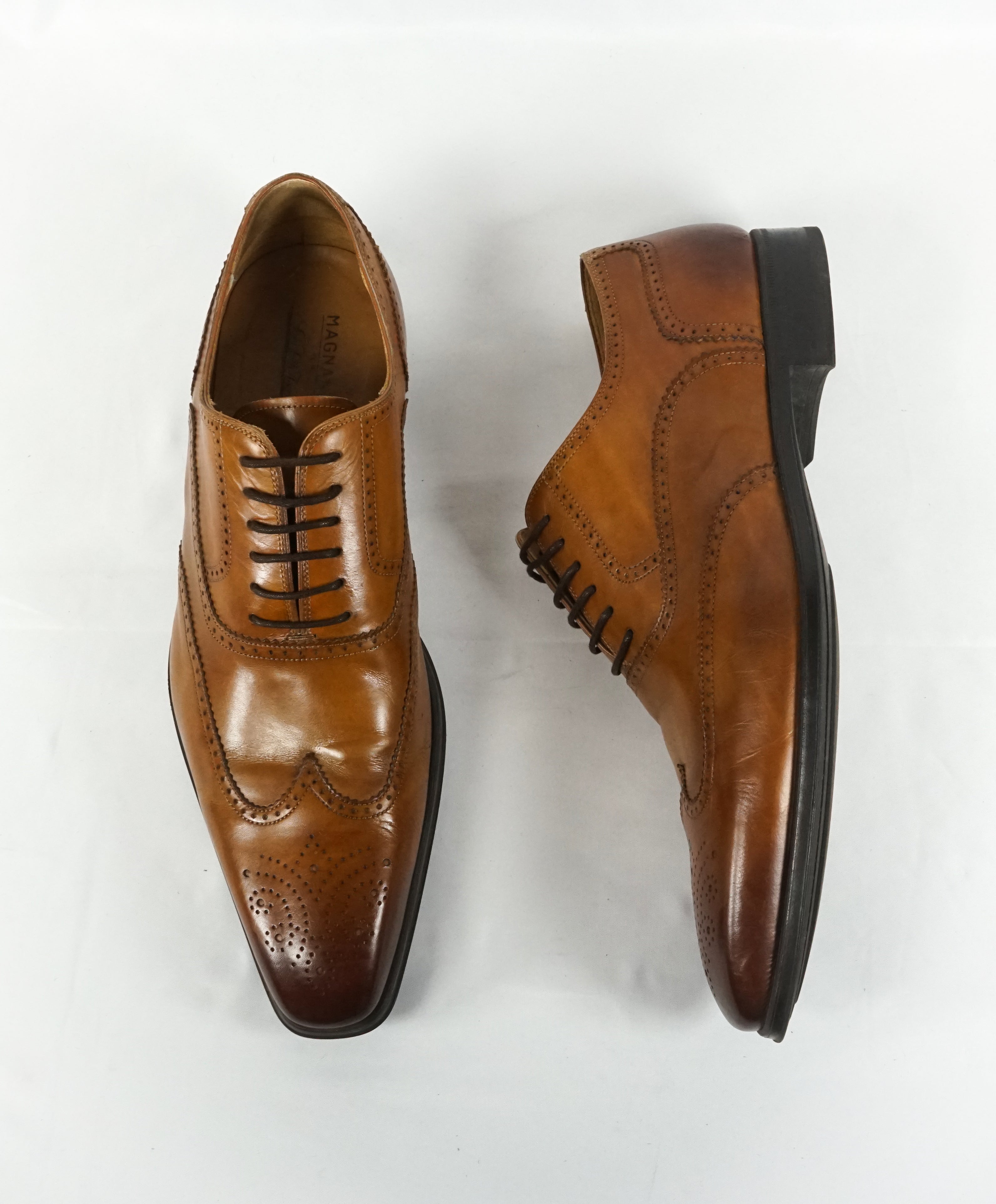 MAGNANNI - Brown Burnt Tips Wingtip Brogue Oxfords - 11.5