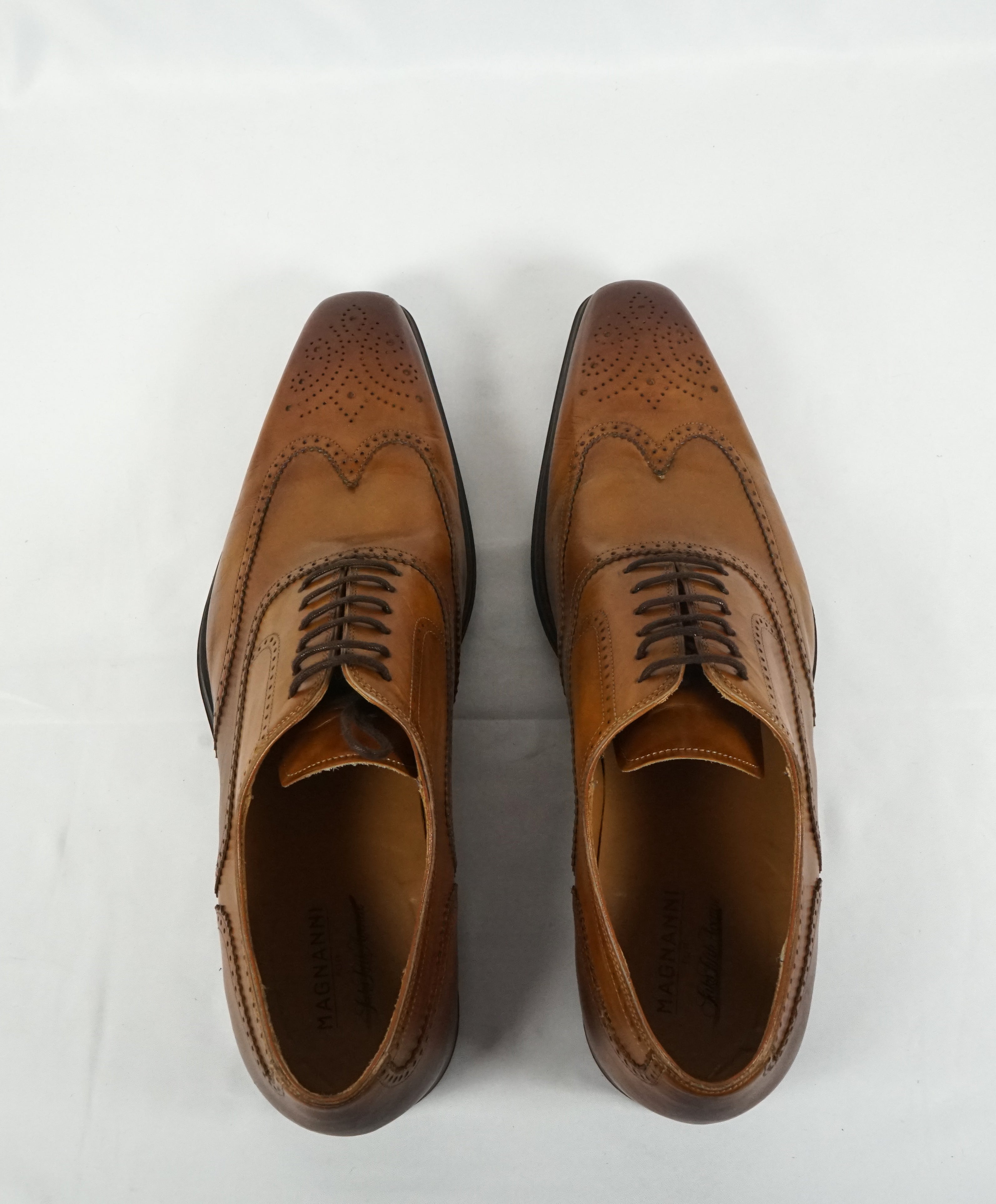 MAGNANNI - Brown Burnt Tips Wingtip Brogue Oxfords - 11.5