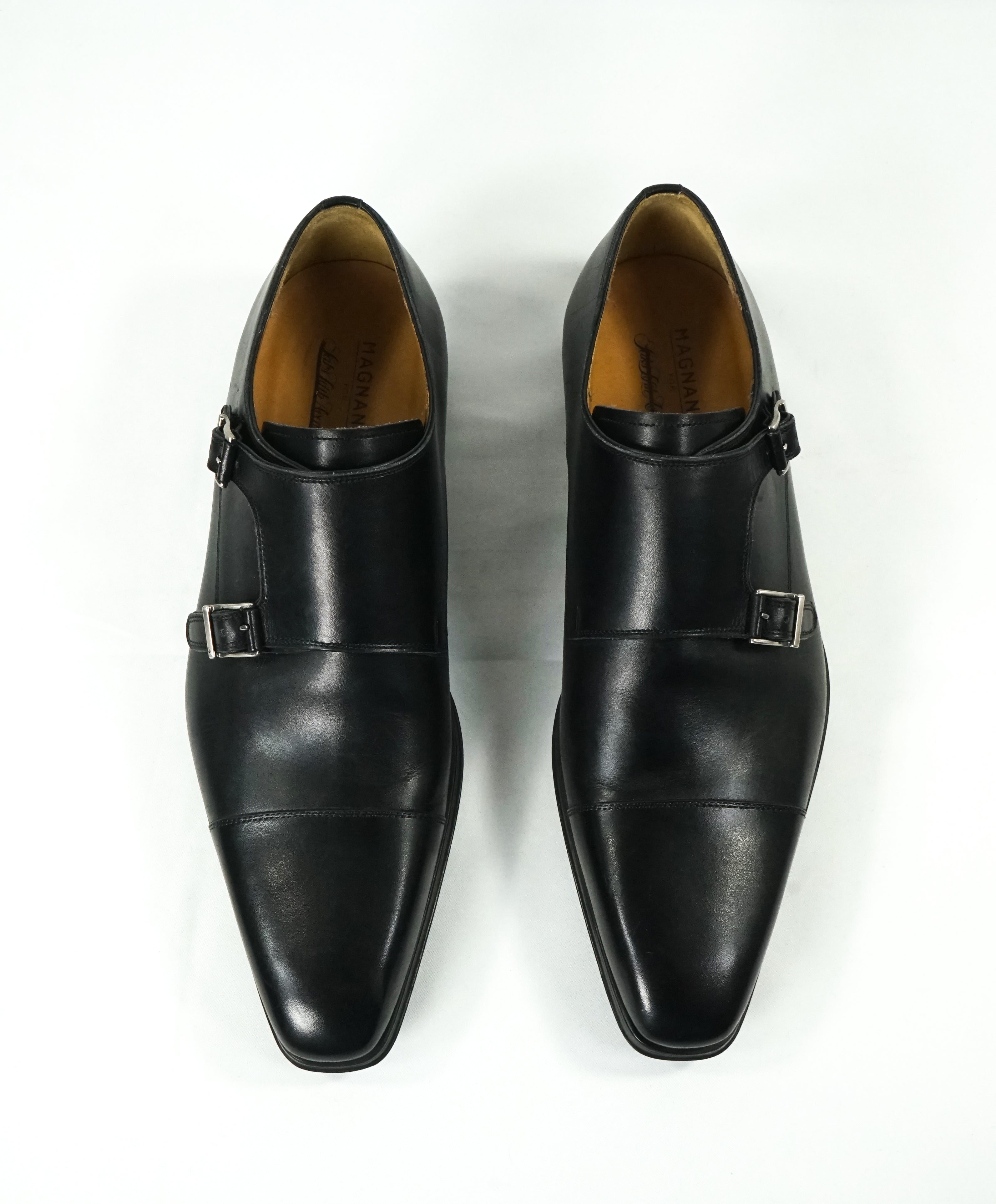 MAGNANNI For SAKS FIFTH AVENUE- Black Double Monk Strap Loafers - 8