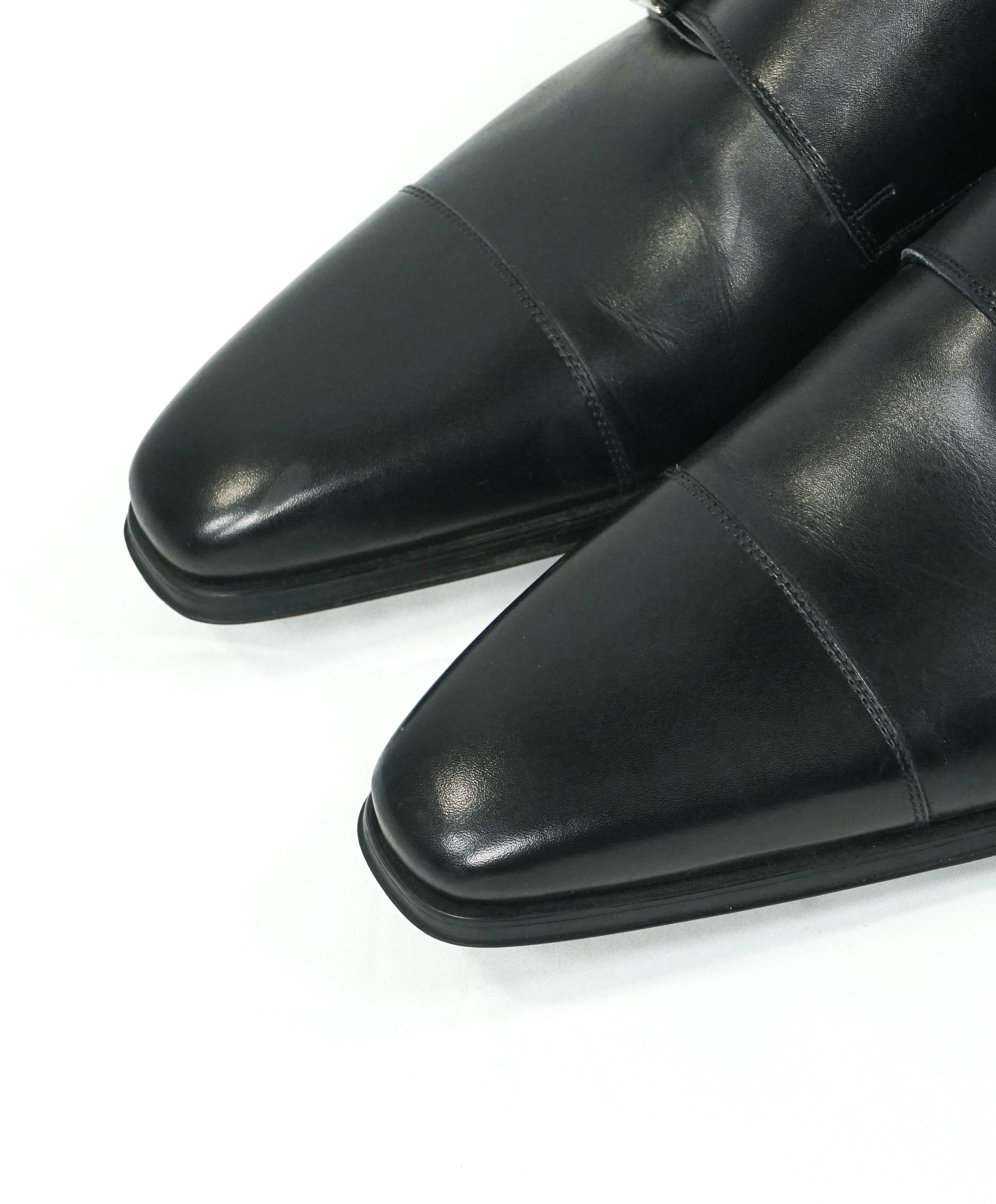 MAGNANNI For SAKS FIFTH AVENUE- Black Double Monk Strap Loafers - 8