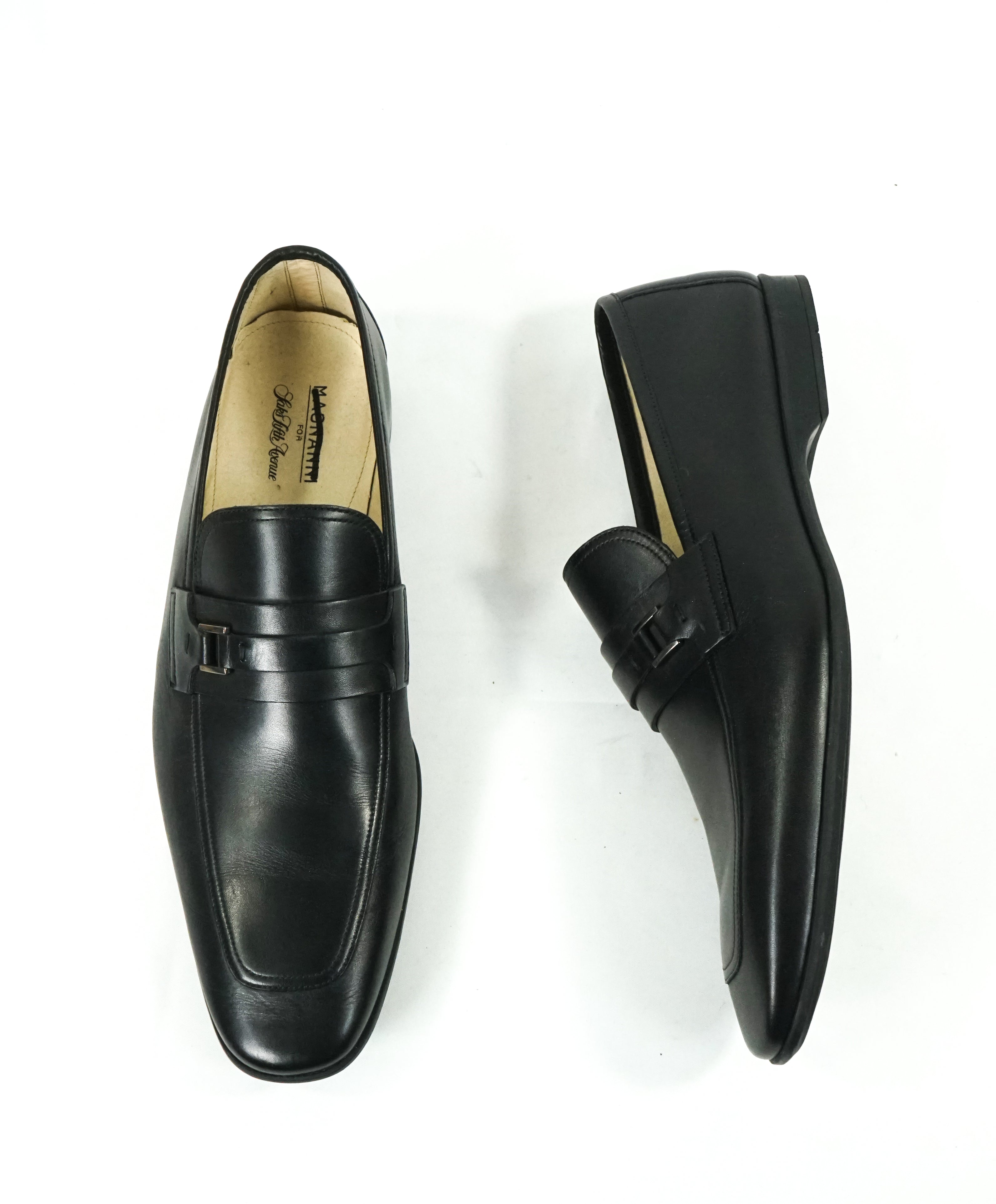 MAGNANNI - Smooth Black Bit Leather Loafers W Rubber Sole - 9.5