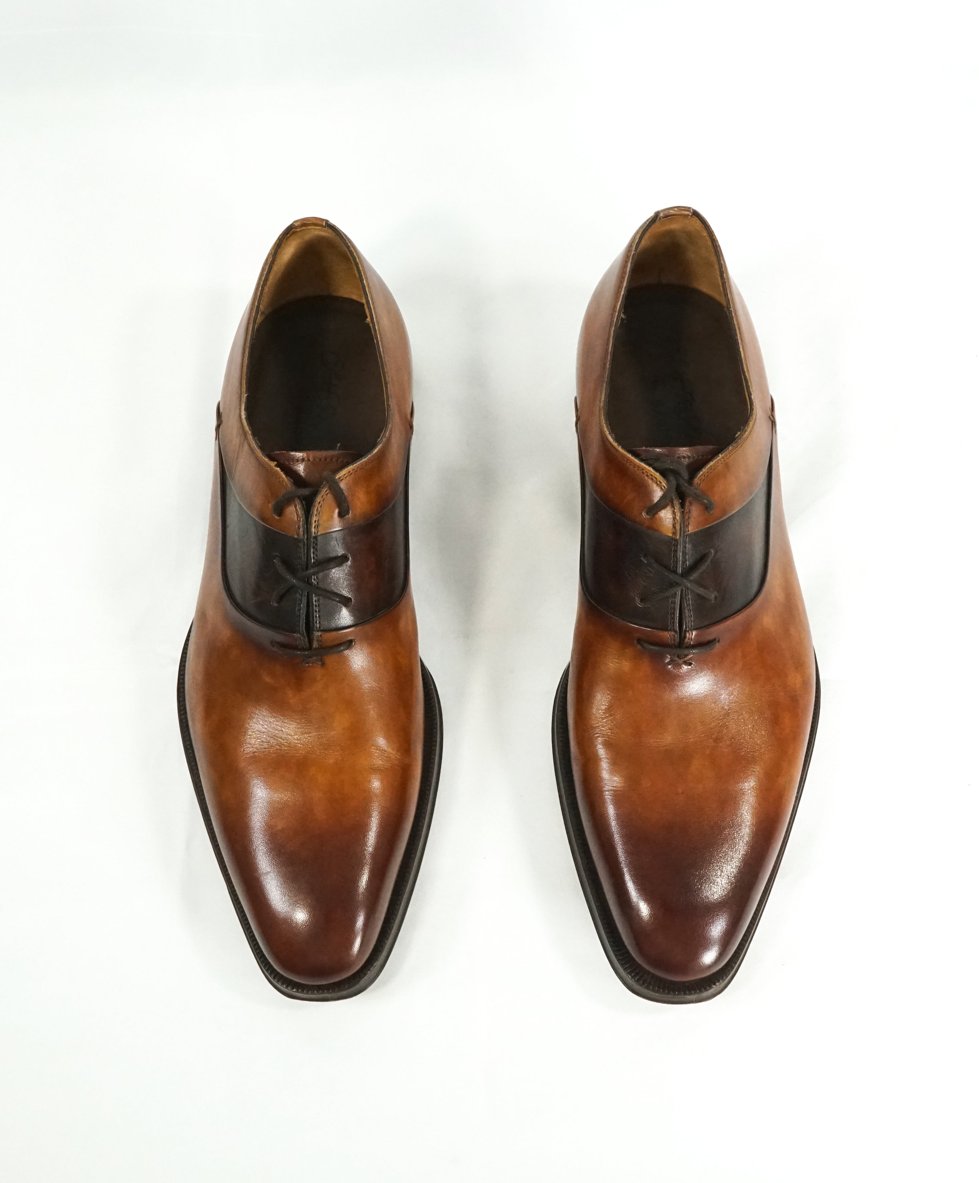 MAGNANNI - Hand Patina Bi Color Oxfords In A Sleek Detailed Silhouette - 8