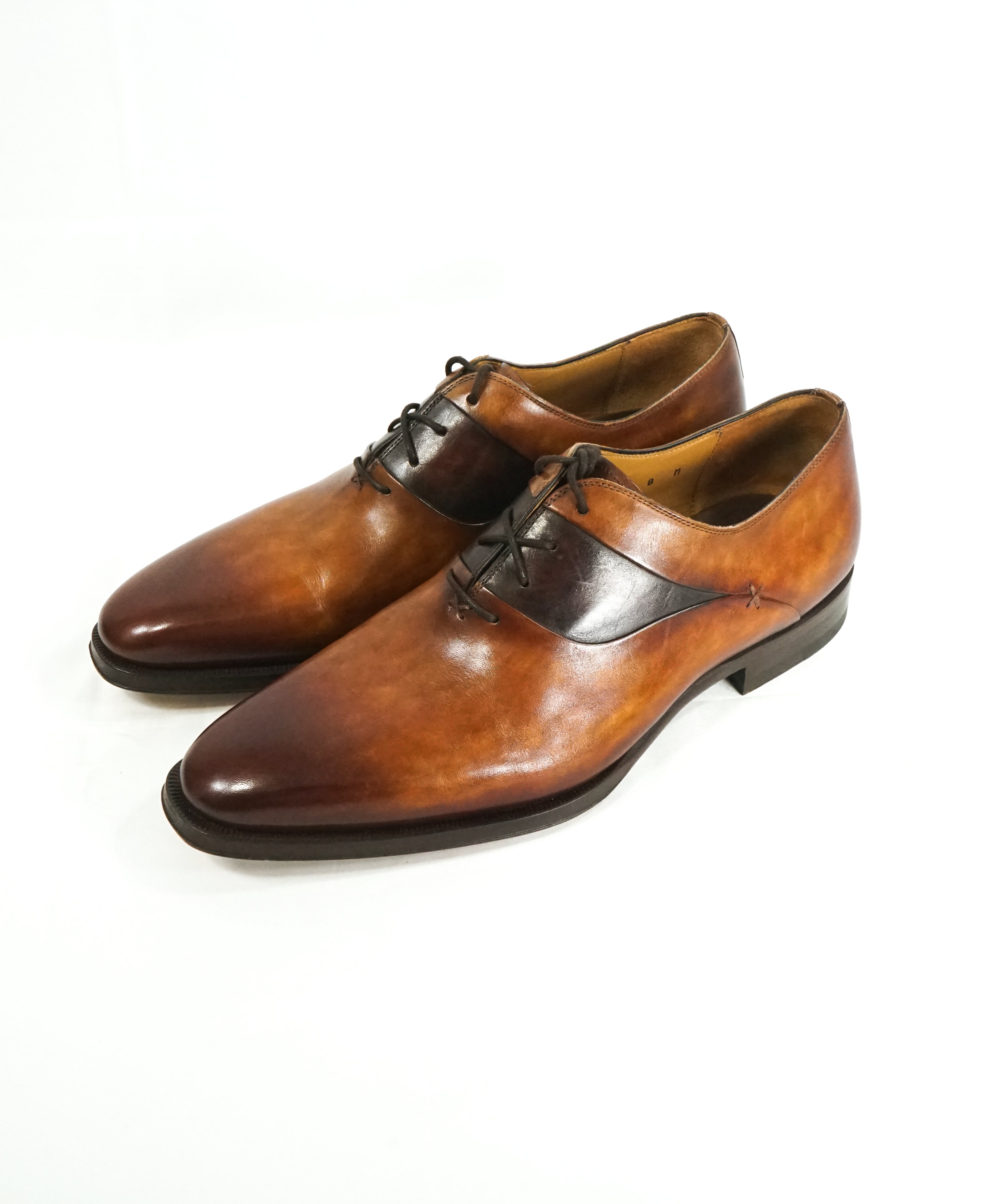 MAGNANNI - Hand Patina Bi Color Oxfords In A Sleek Detailed Silhouette - 8