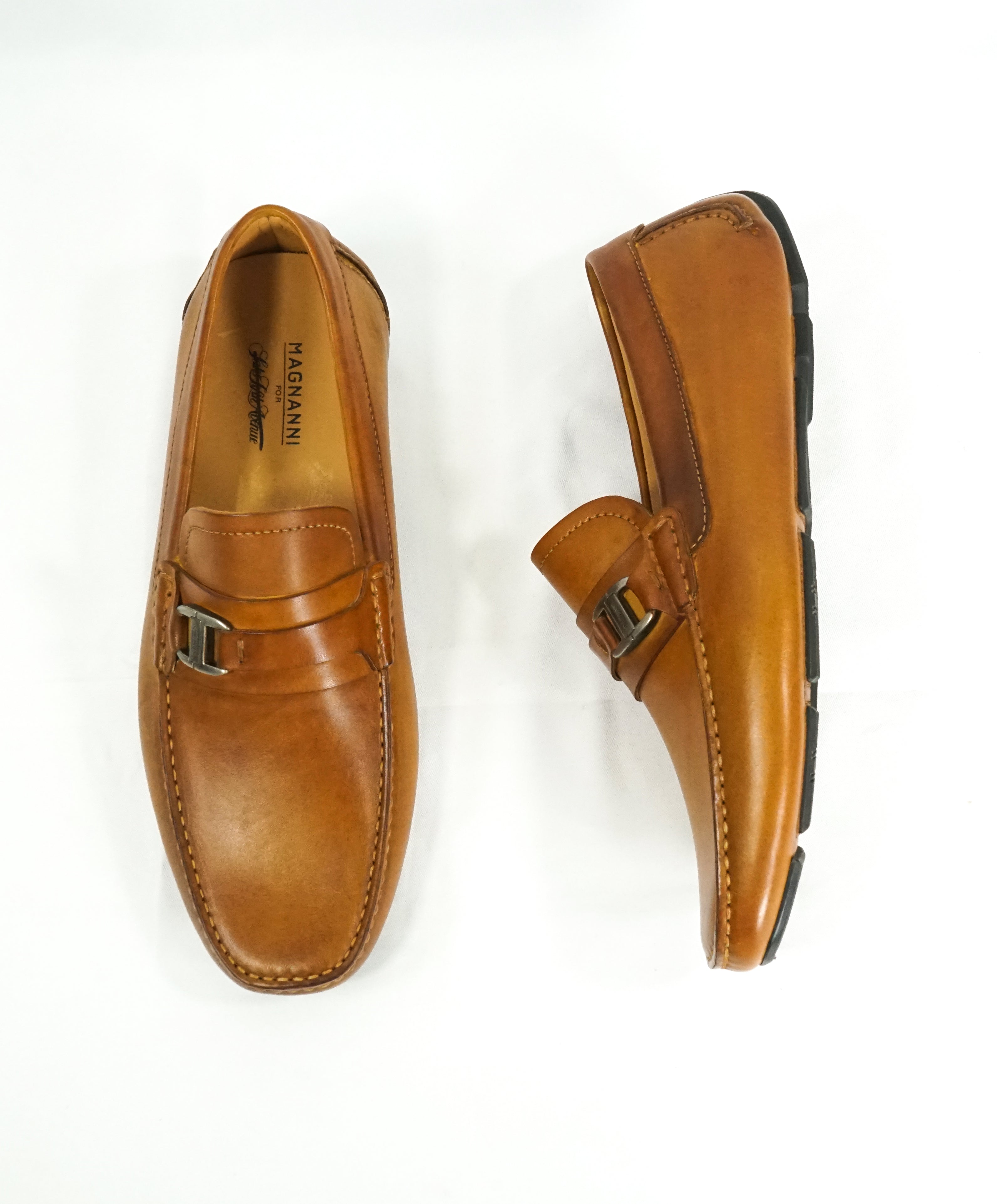 MAGNANNI - Classic Brown Bit Leather Loafers W Rubber Sole - 9