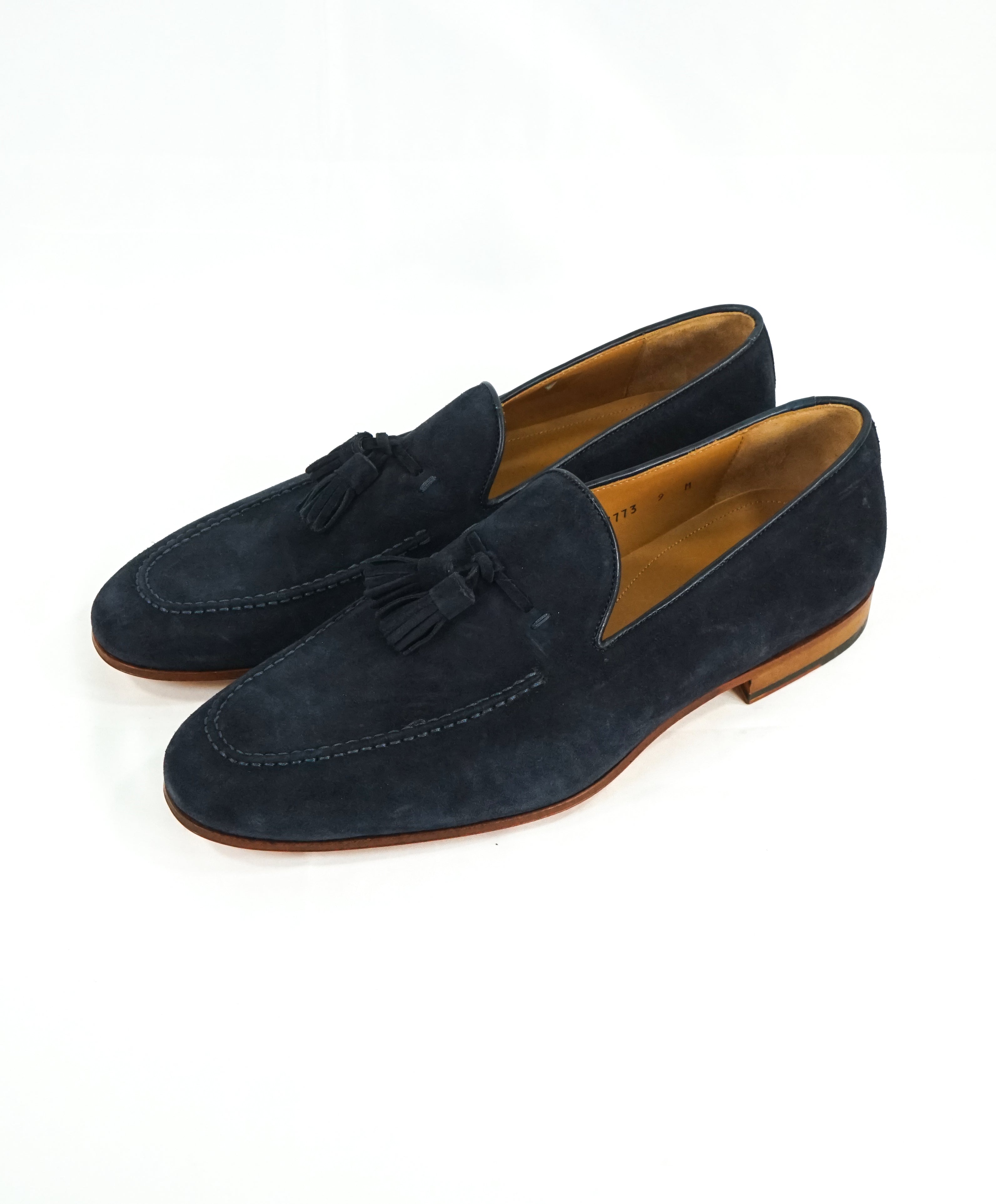 MAGNANNI For SAKS FIFTH AVENUE - Blue Contrast Sole Tassel Loafers - 9