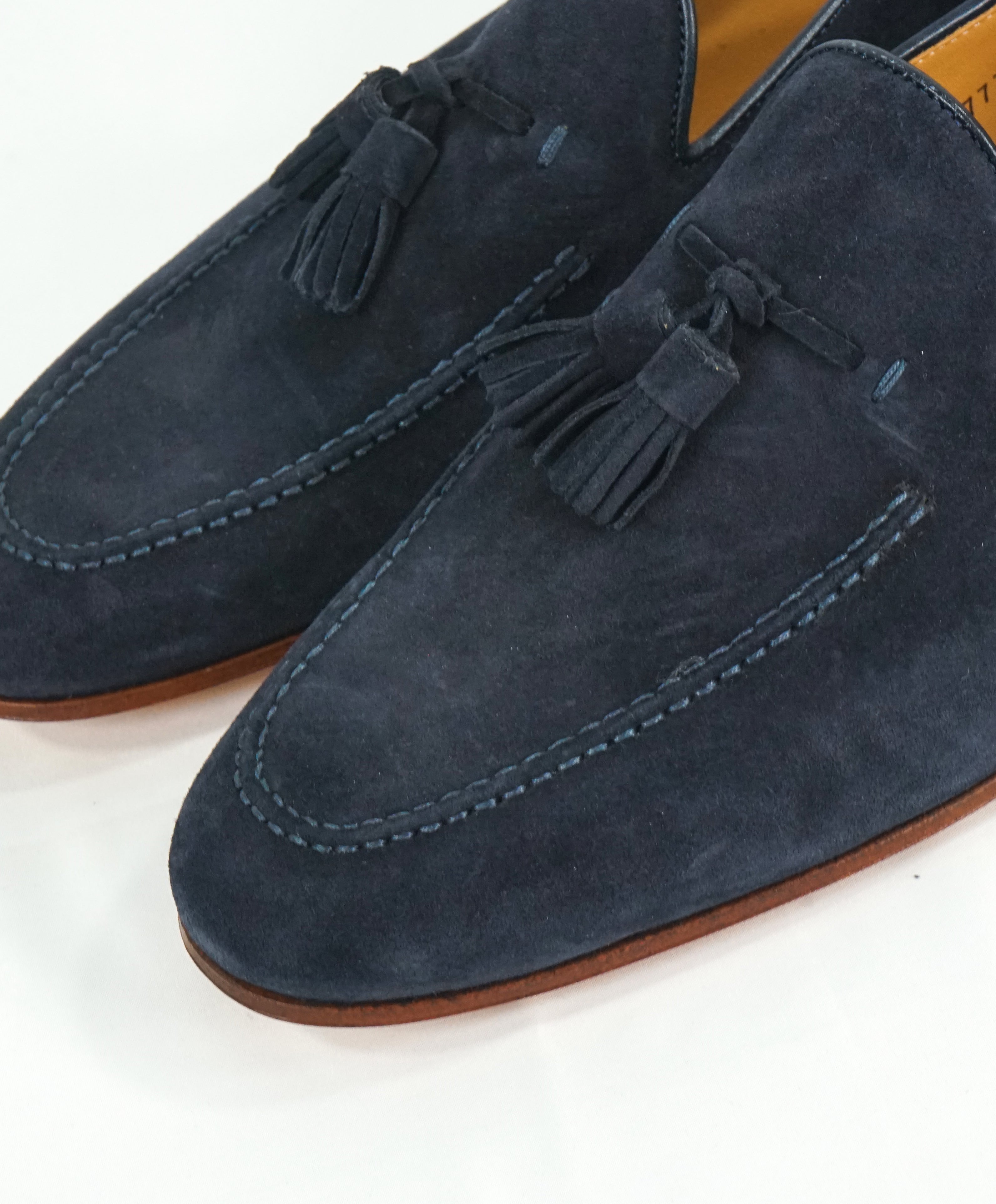 MAGNANNI For SAKS FIFTH AVENUE - Blue Contrast Sole Tassel Loafers - 9