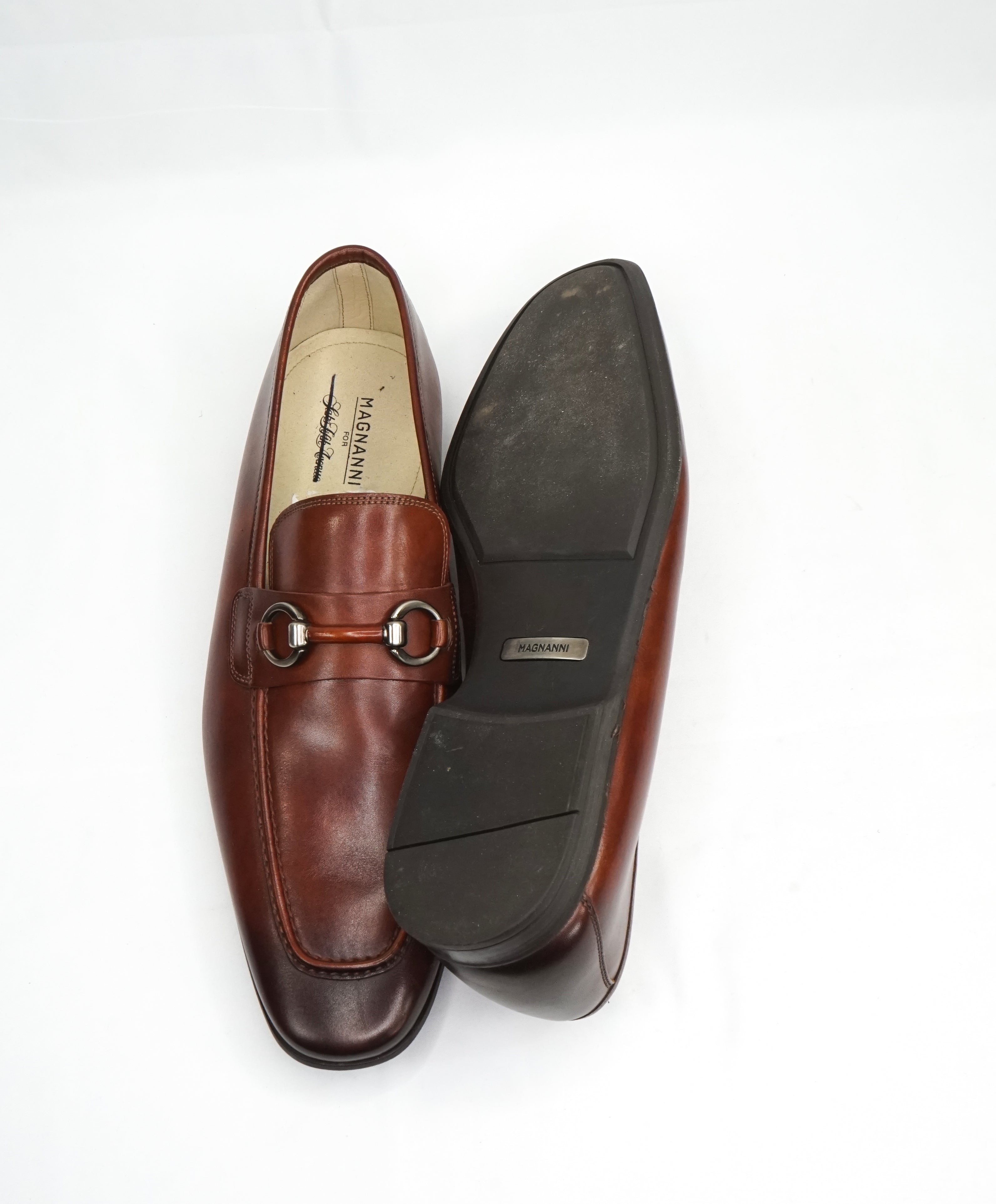 MAGNANNI - "Smooth" Brown Bit Leather Loafers W Rubber Sole - 10.5