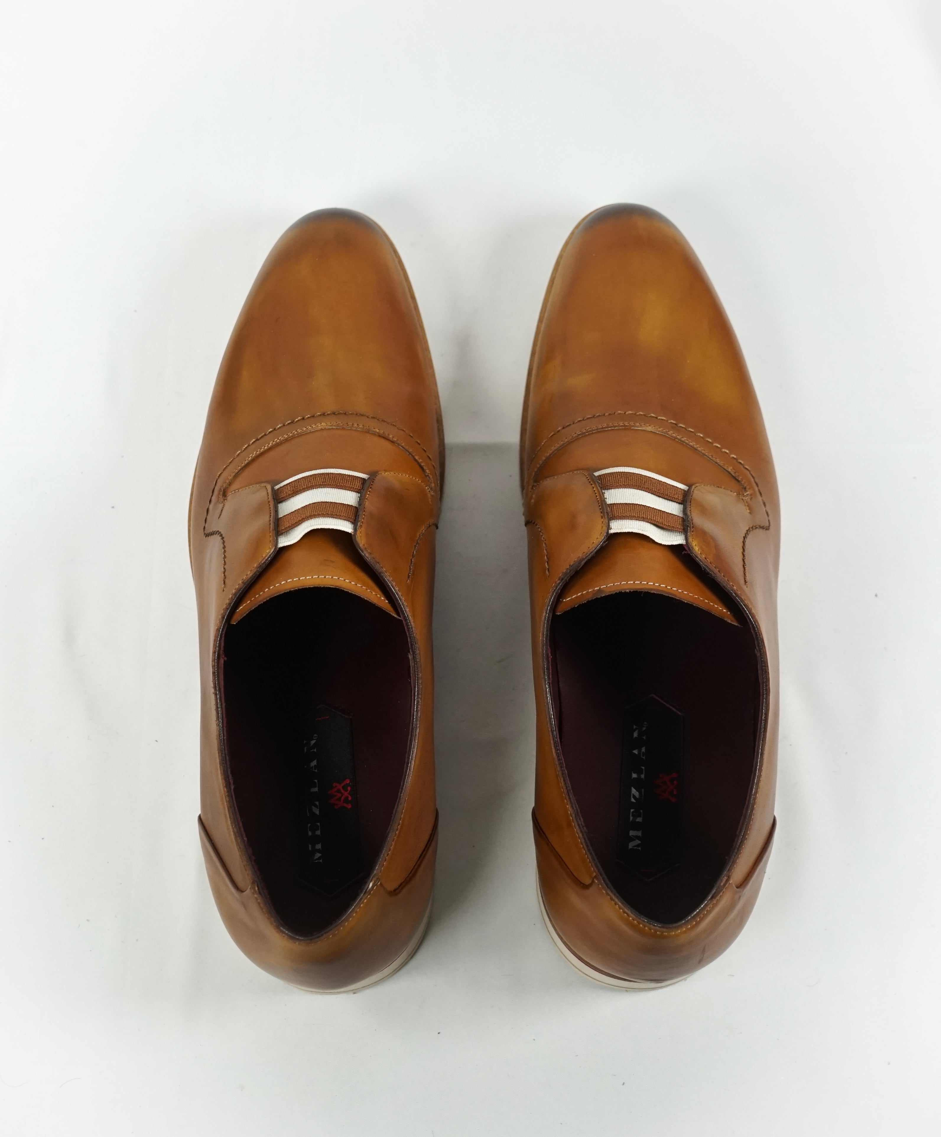 MEZLAN - "Volta" Hand Patina Burnished Leather Loafers - 10.5