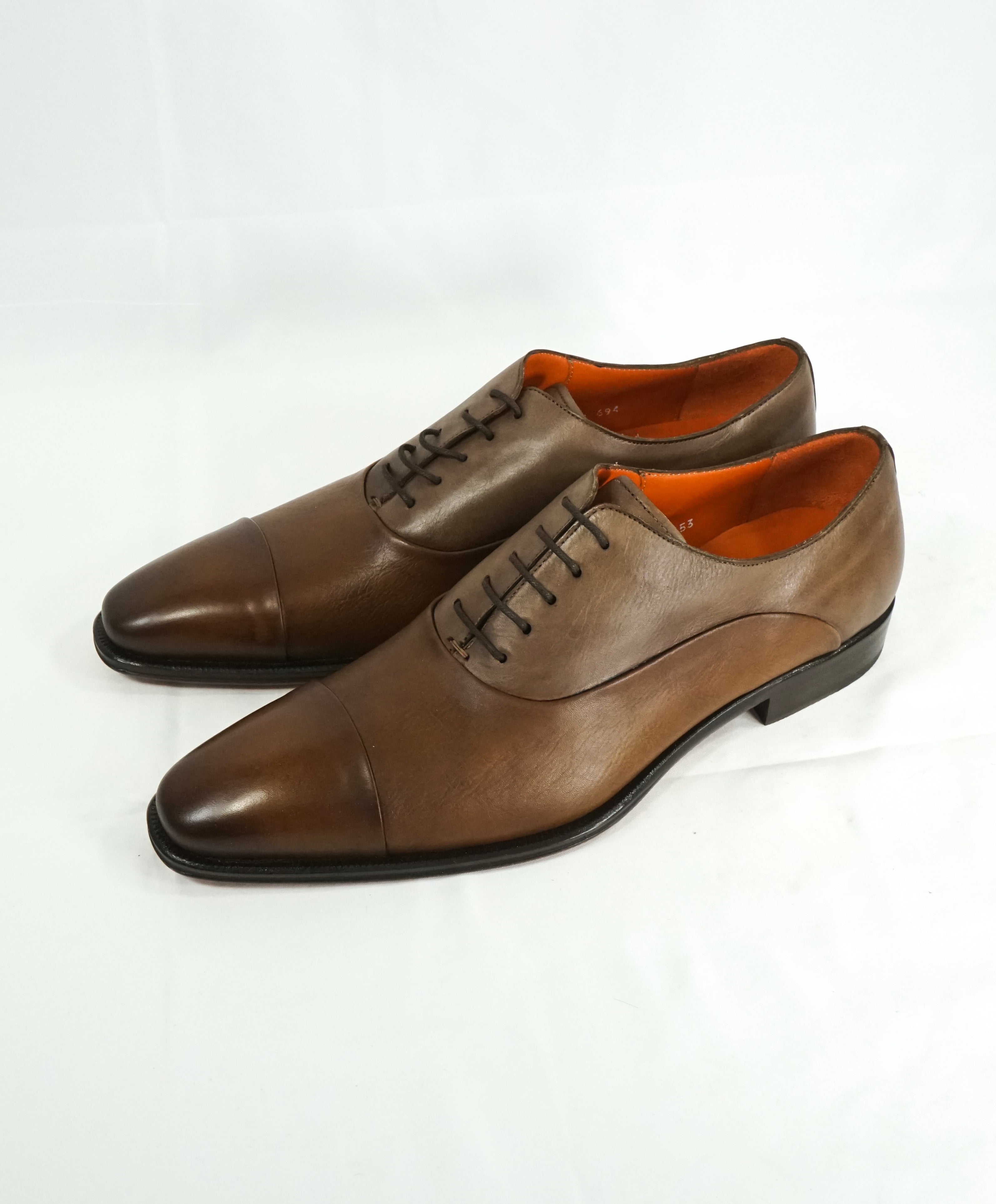 MEZLAN - Two Tone BiColor Soft Leather Oxfords Orange Sole - 8.5