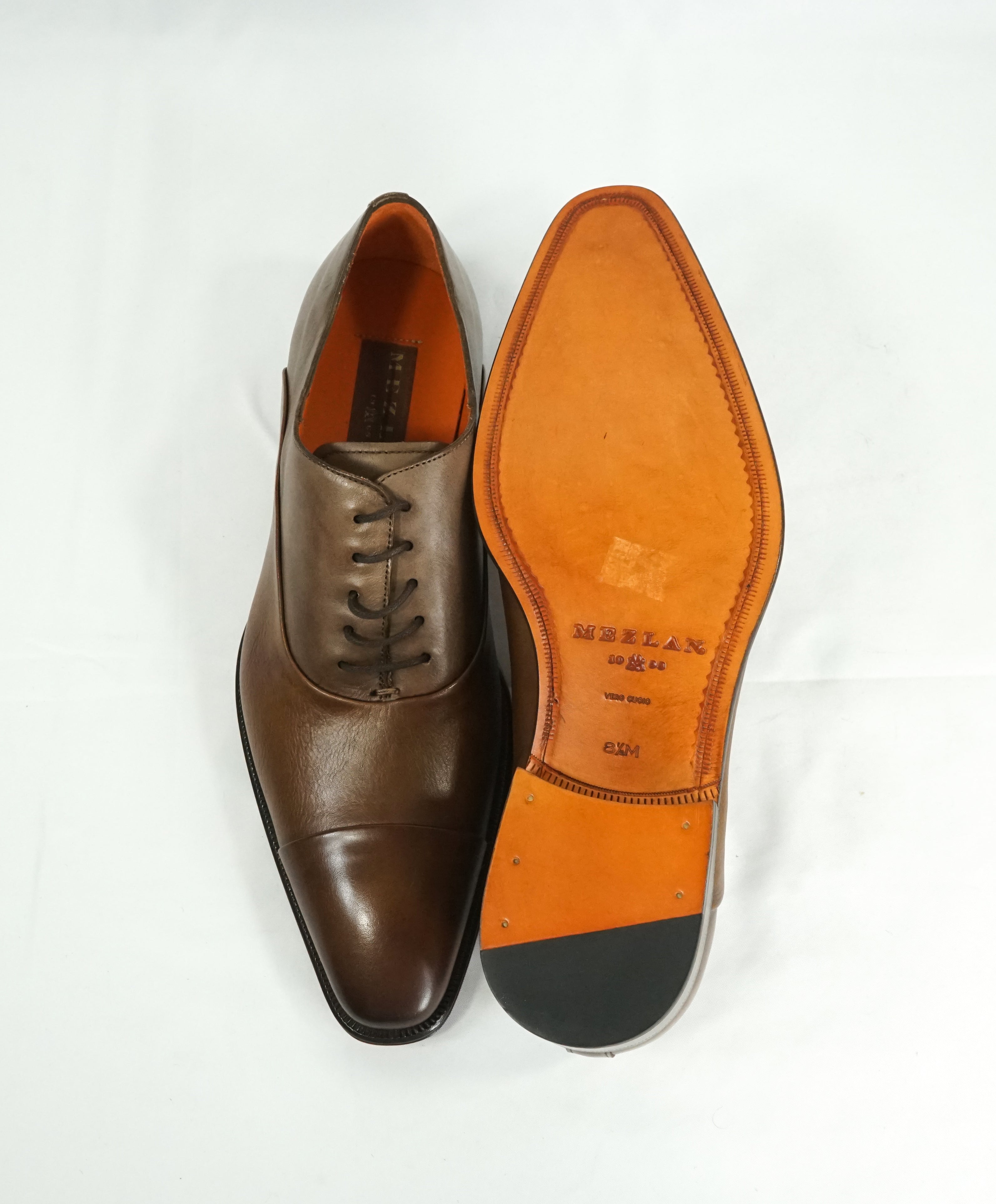 MEZLAN - Two Tone BiColor Soft Leather Oxfords Orange Sole - 8.5