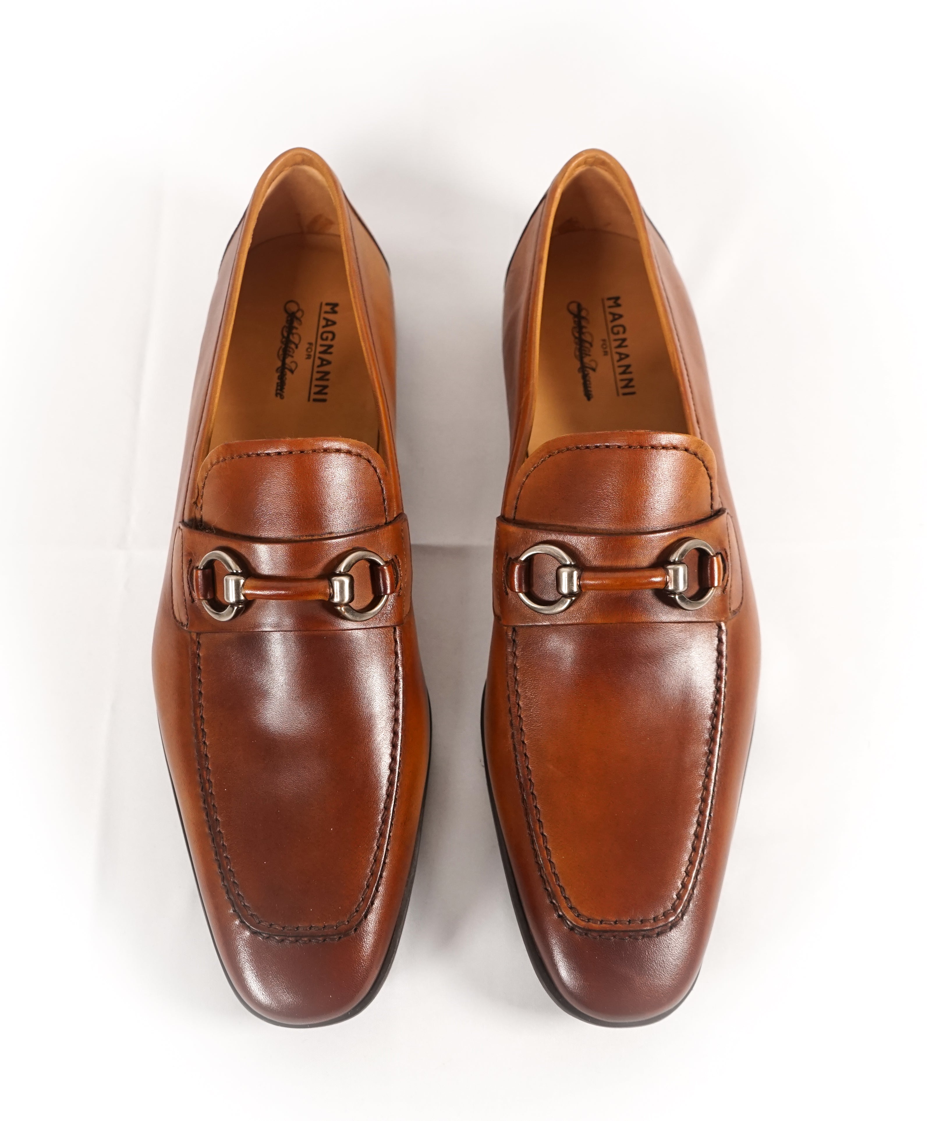 MAGNANNI - Smooth Brown Bit Leather Loafers W Rubber Sole - 9