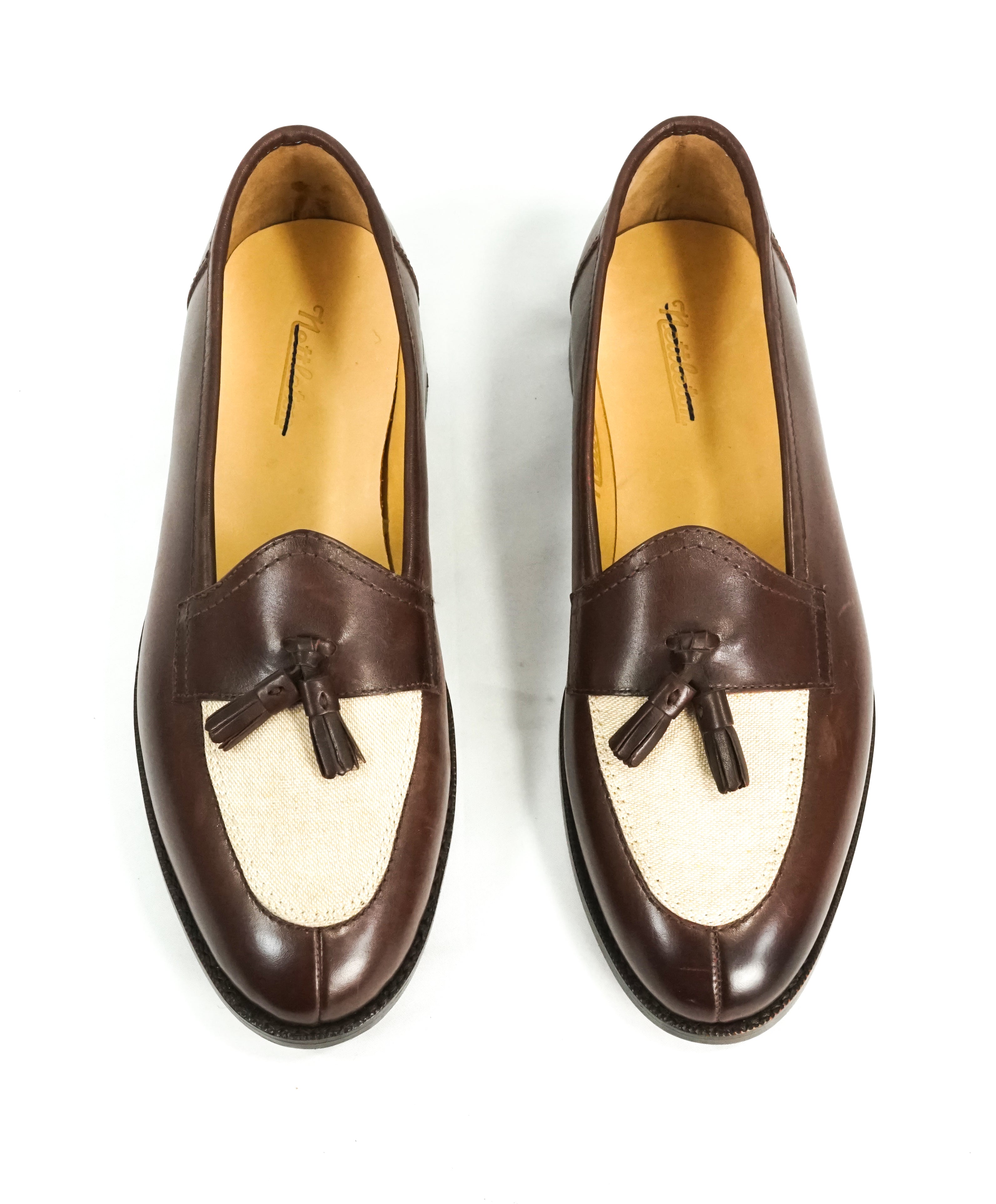 NETTLETON - "King Street" Leather Tassel Loafers Brown Hand Made In England - 9