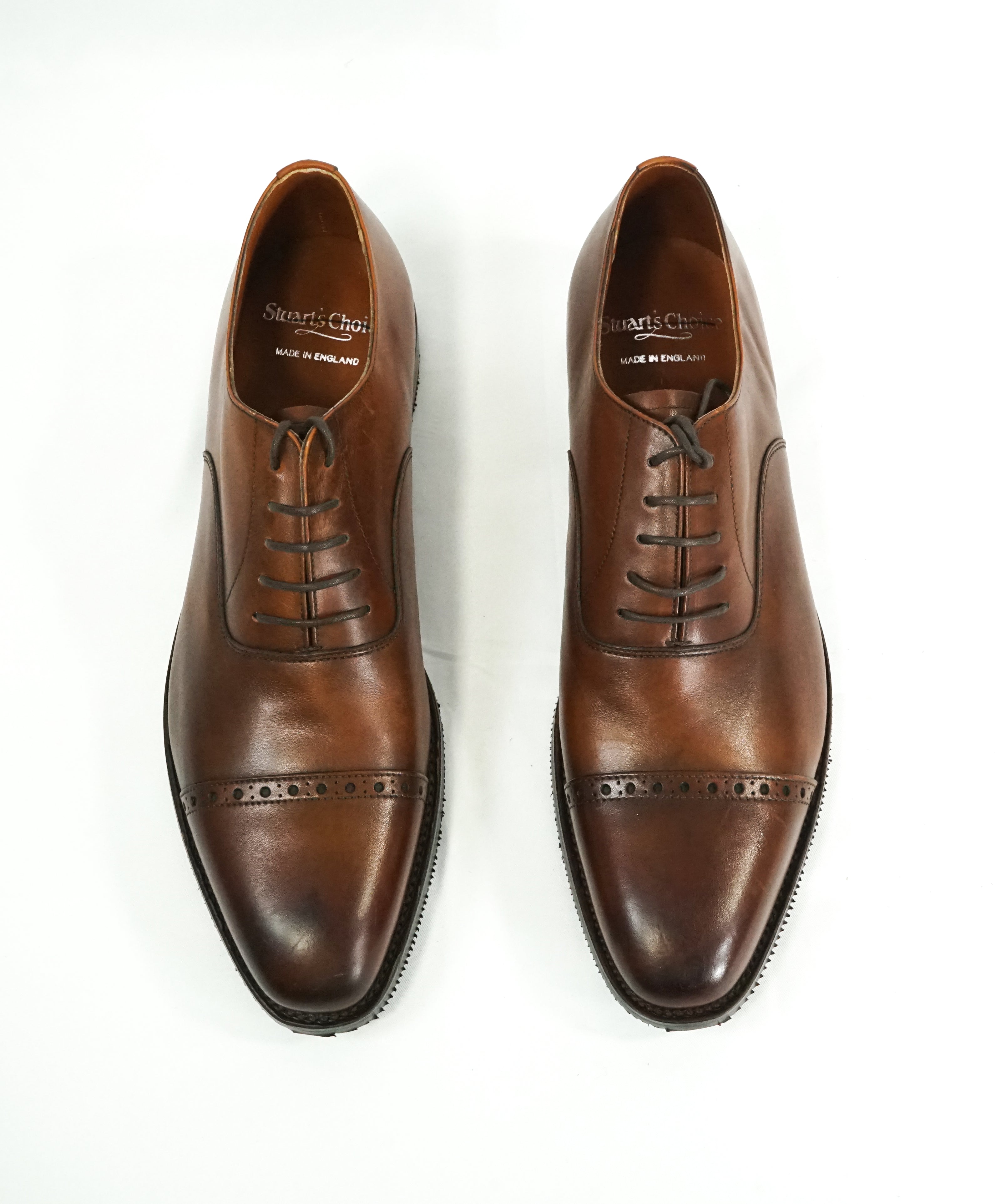 PAUL STUART by EDWARD GREEN - Brown Leather Oxfords Northampton Made - 10.5