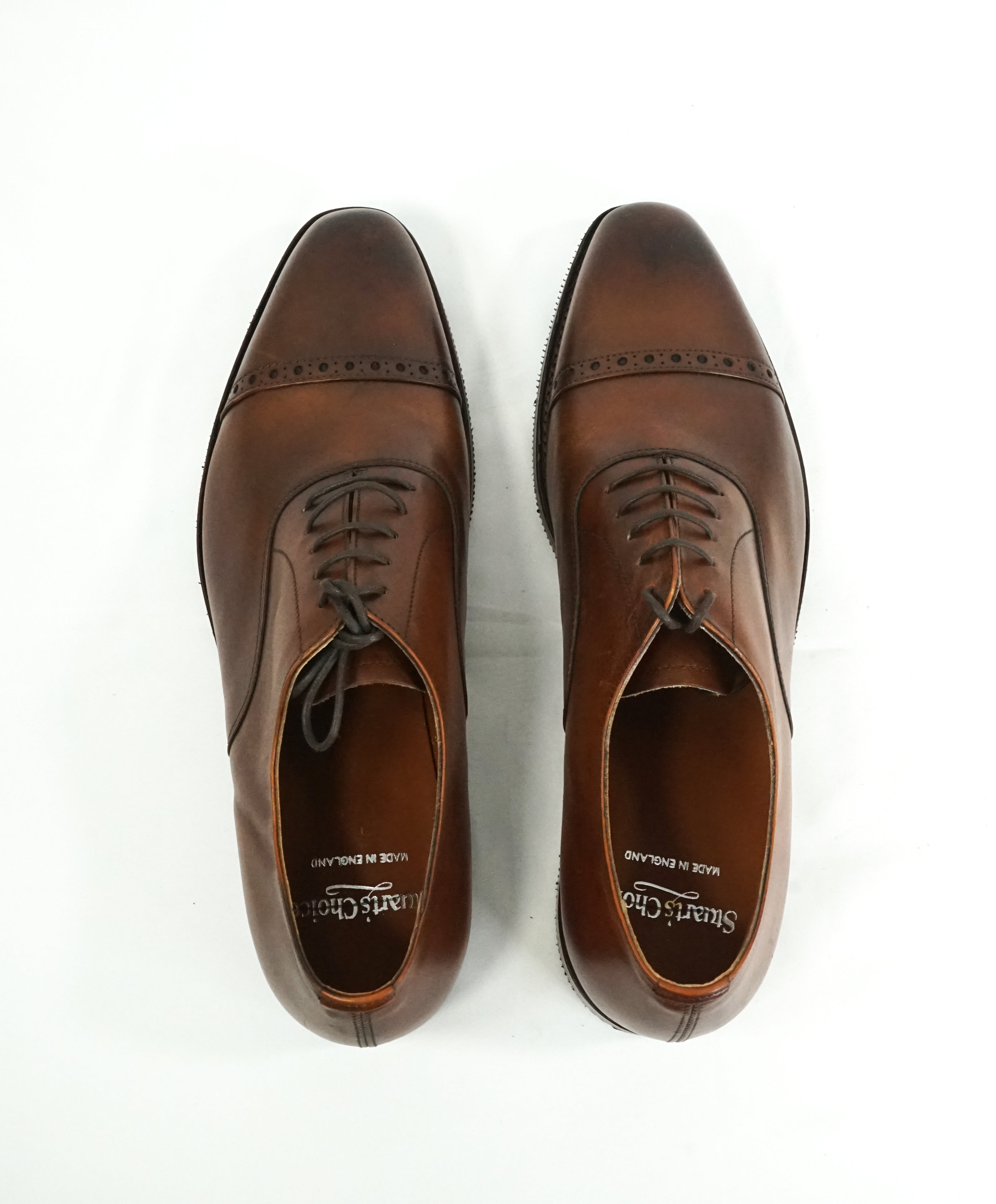 PAUL STUART by EDWARD GREEN - Brown Leather Oxfords Northampton Made - 10.5