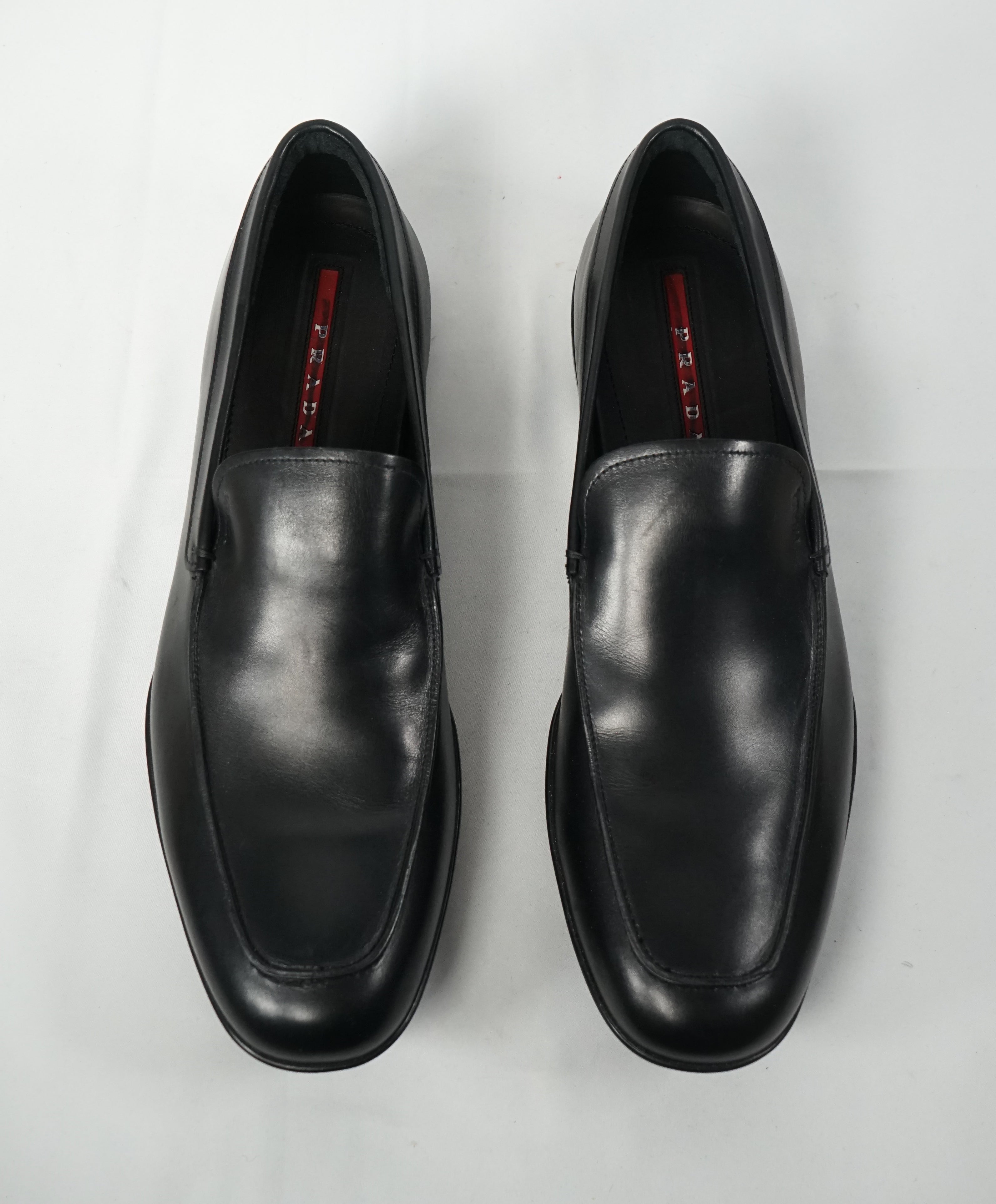 PRADA - Linea Rossa Black Slip On Logo Loafer - 14