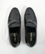 PRADA - Patent Leather Spazzolato Loafer With Logo Bit Front - 9